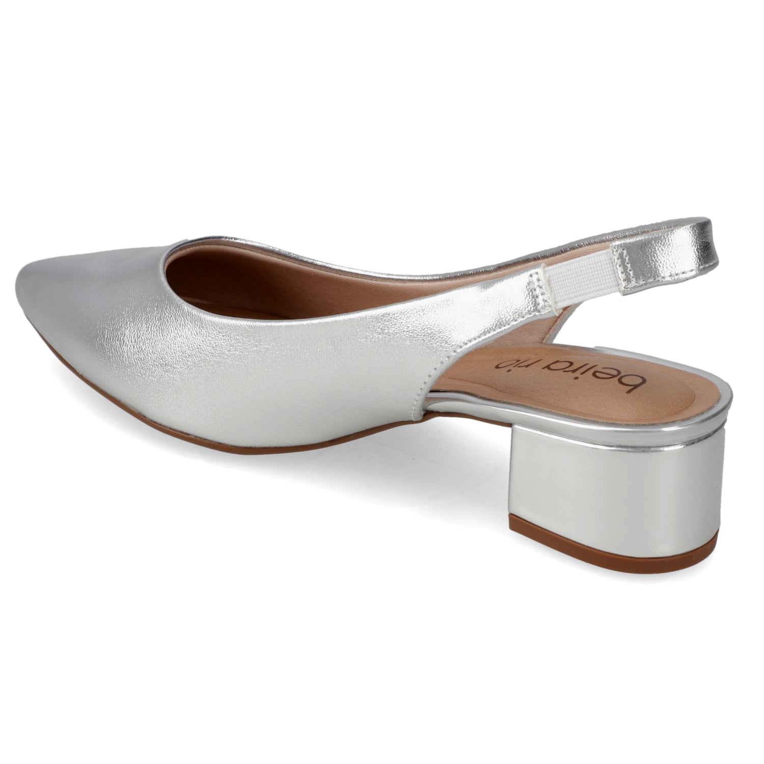 Taco Ancho Plateado Beira Rio 34 / Plateado