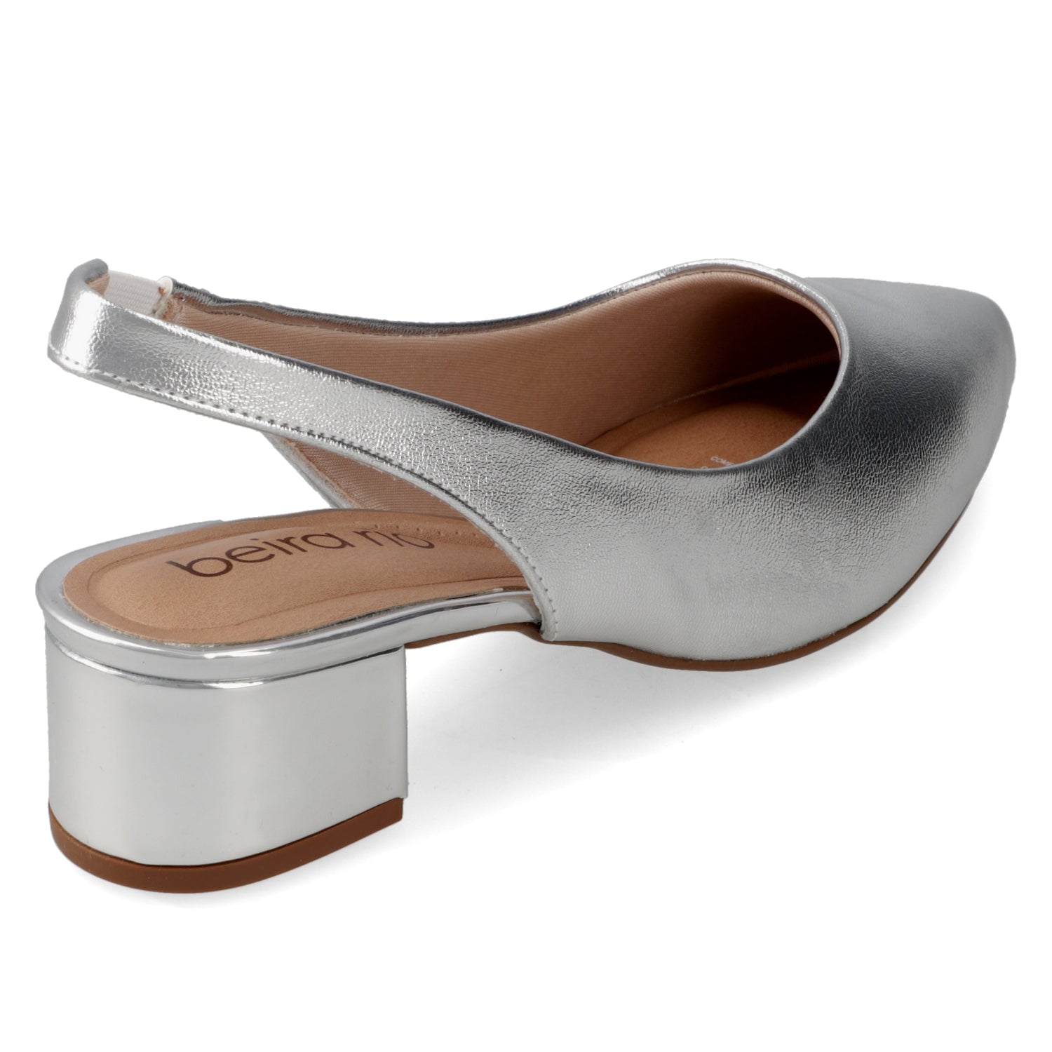 Taco Ancho Plateado Beira Rio 34 / Plateado