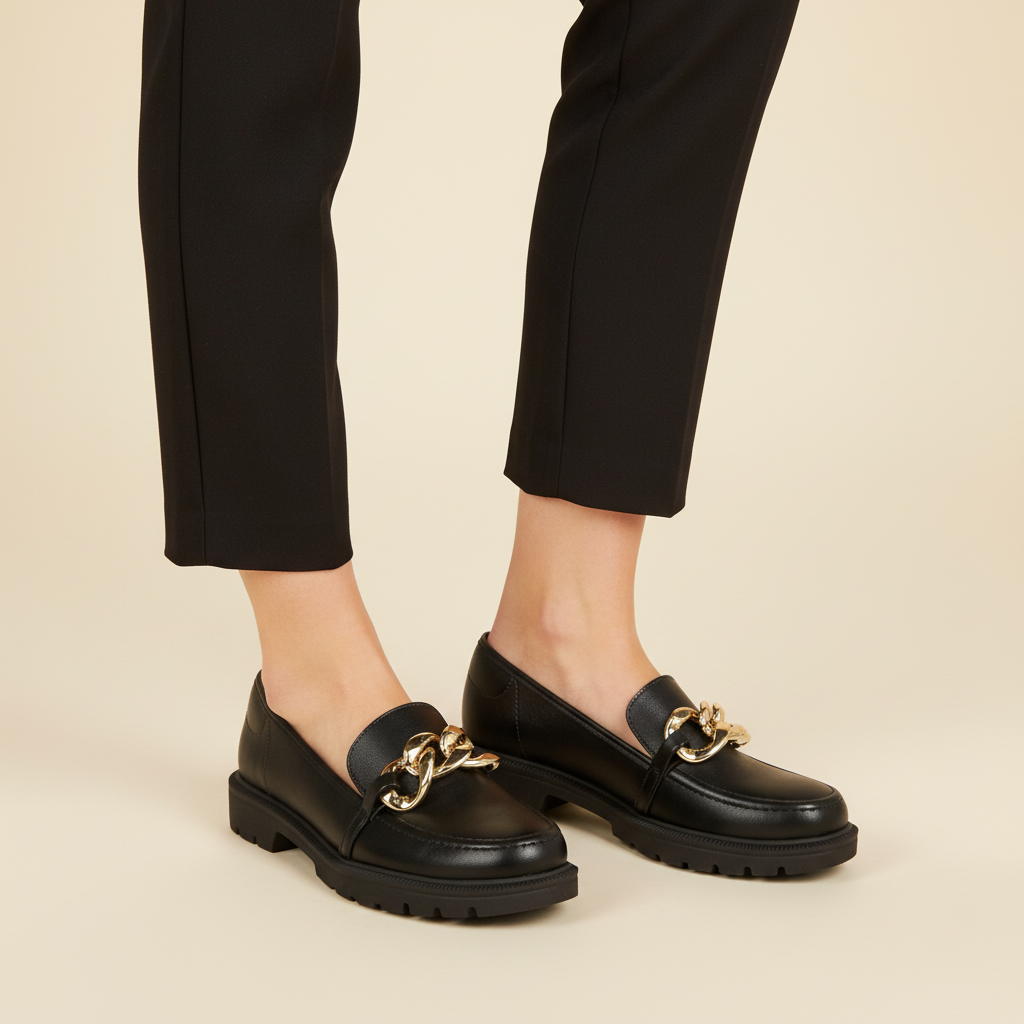 Mocasin Negro Beira Rio