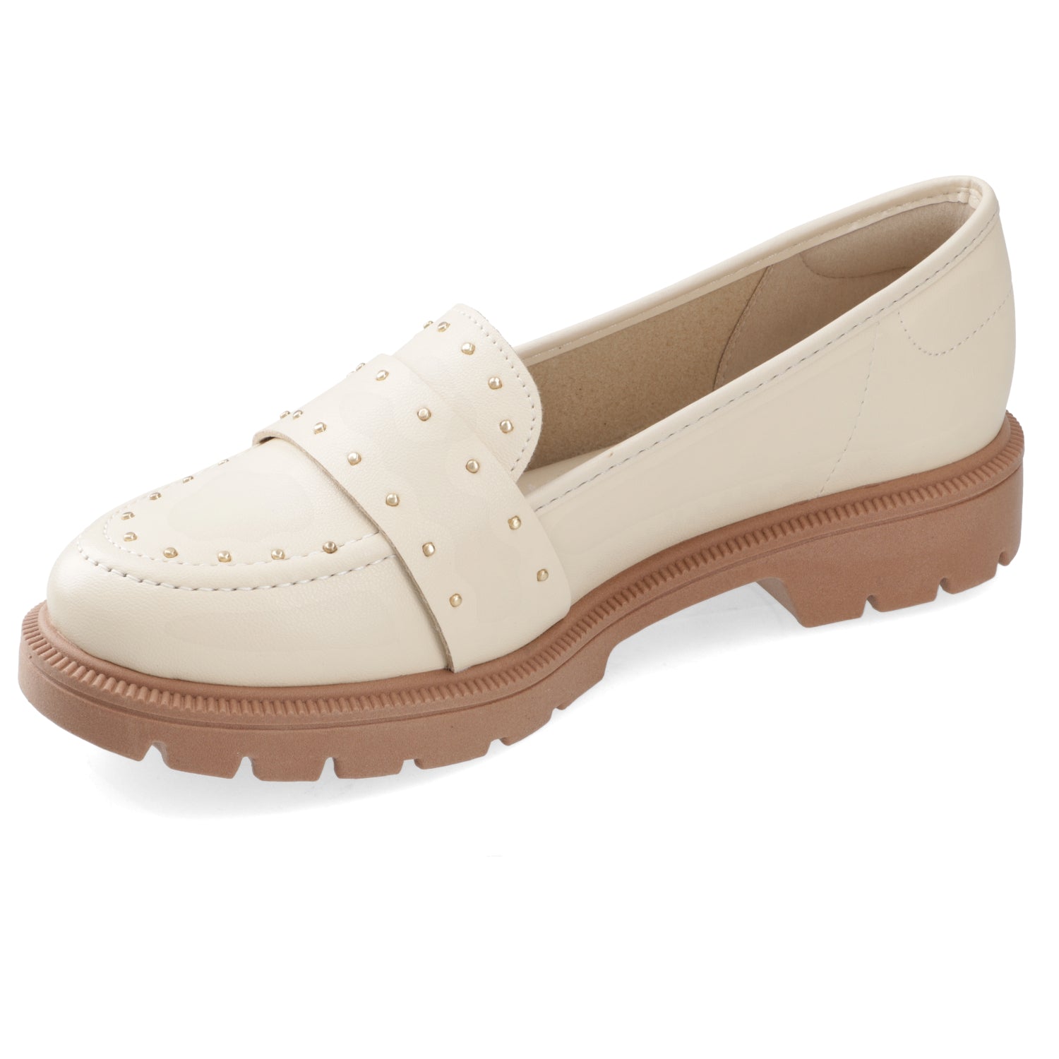 Mocasines Crema Beira Rio 35 / Crema