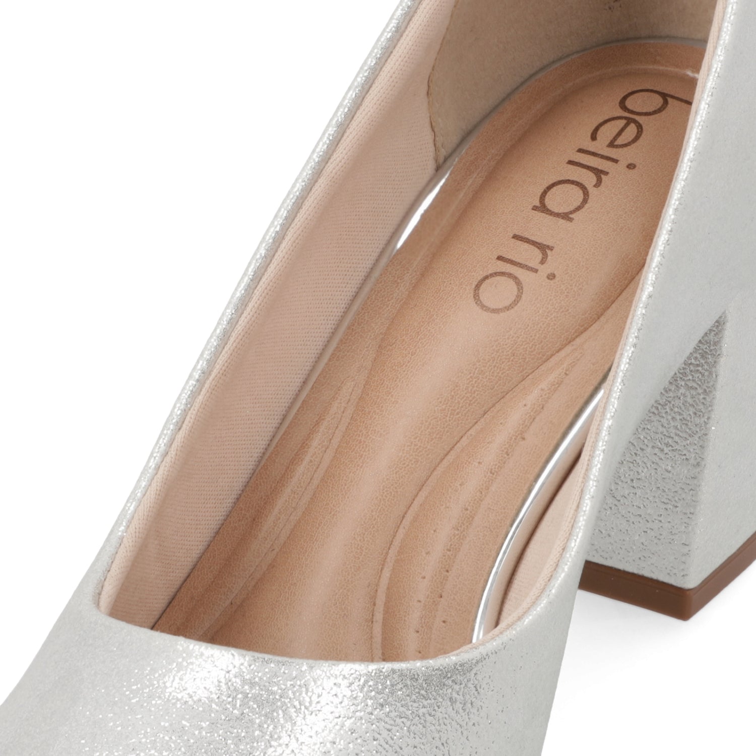 Taco Ancho Eco Cuero Plateado