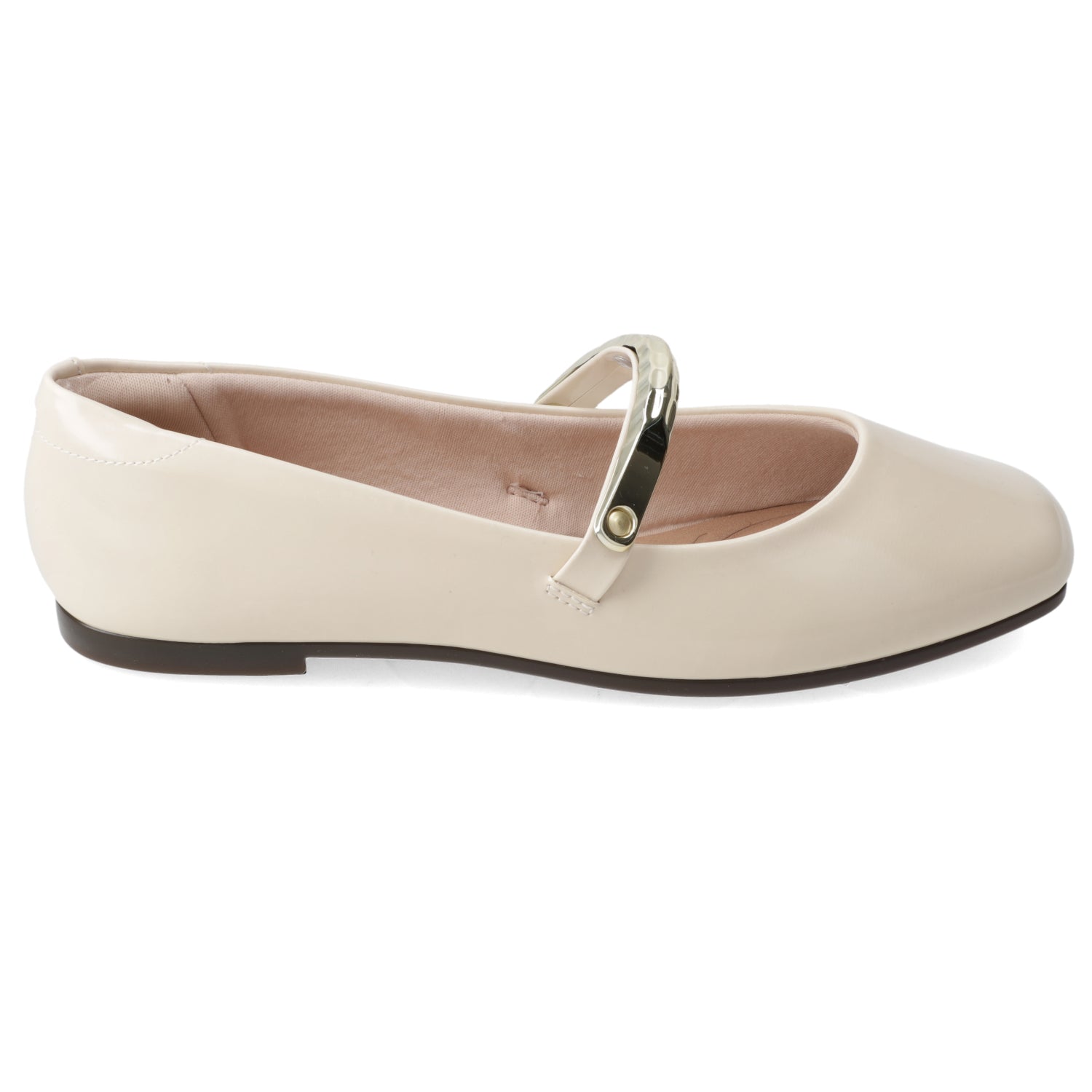 Ballerina Crema Beira Rio Efecto Charol 35 / Crema