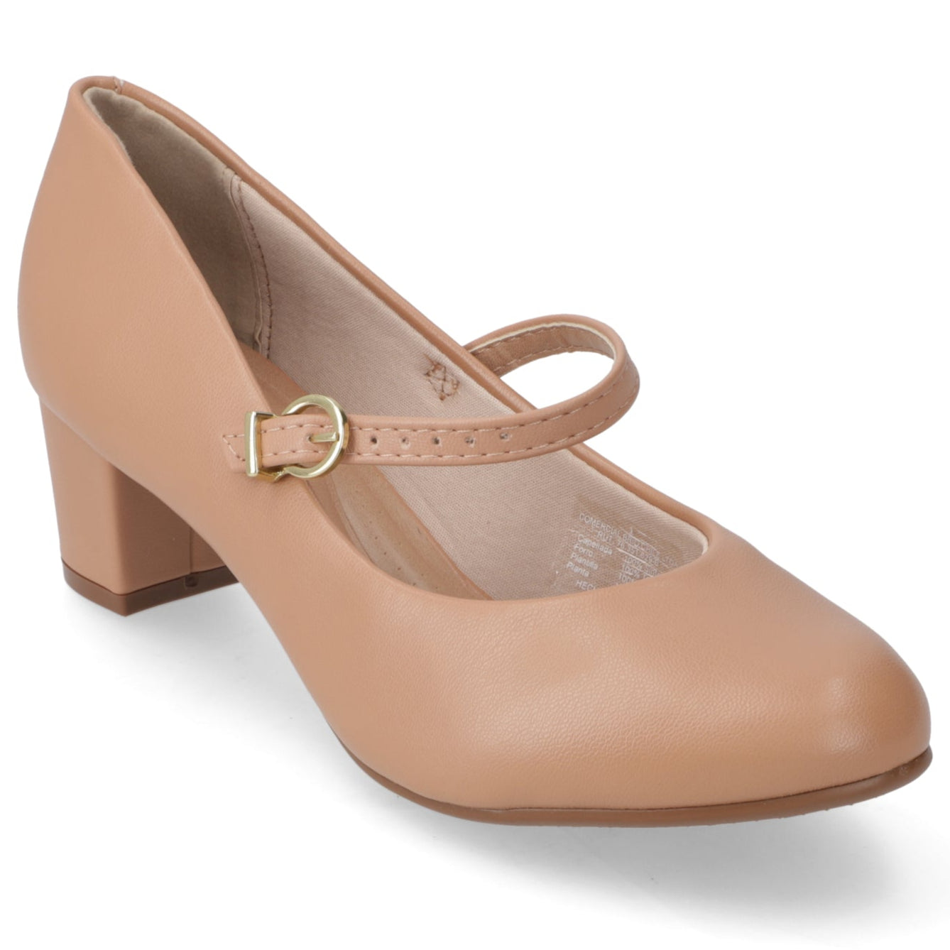 Taco Ancho 5 cm Eco Cuero Nude 35 / Nude