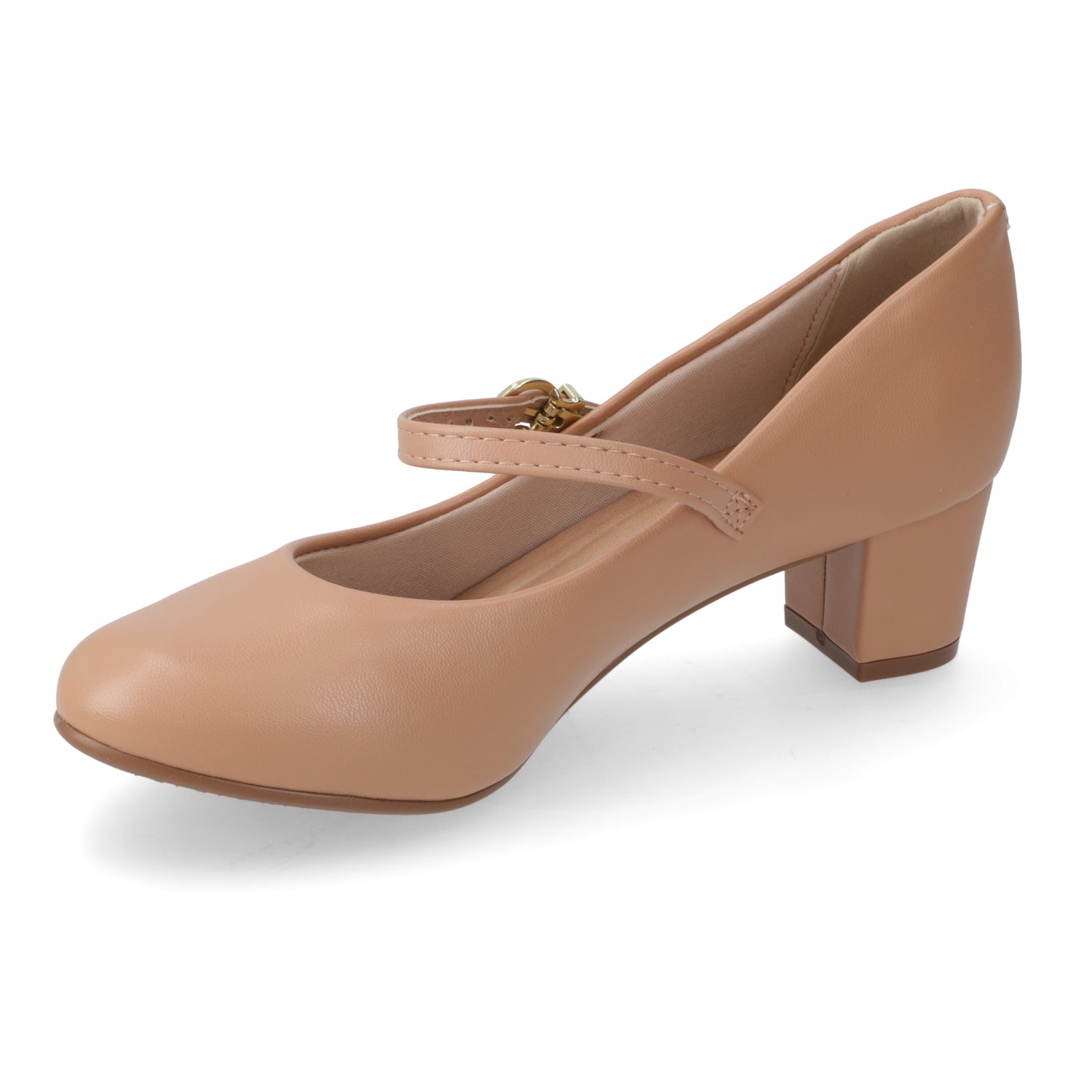 Taco Ancho 5 cm Nude Beira Rio
