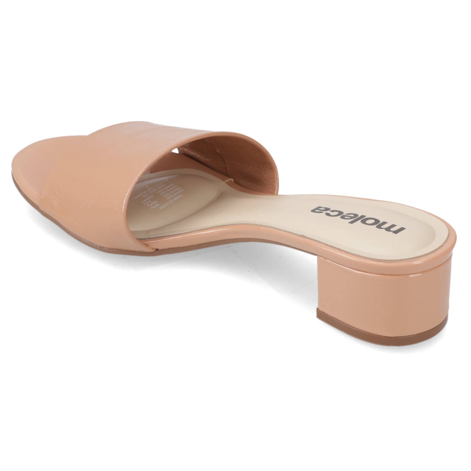 Sandalia Taco Ancho Bajo Nude Moleca 35 / Nude