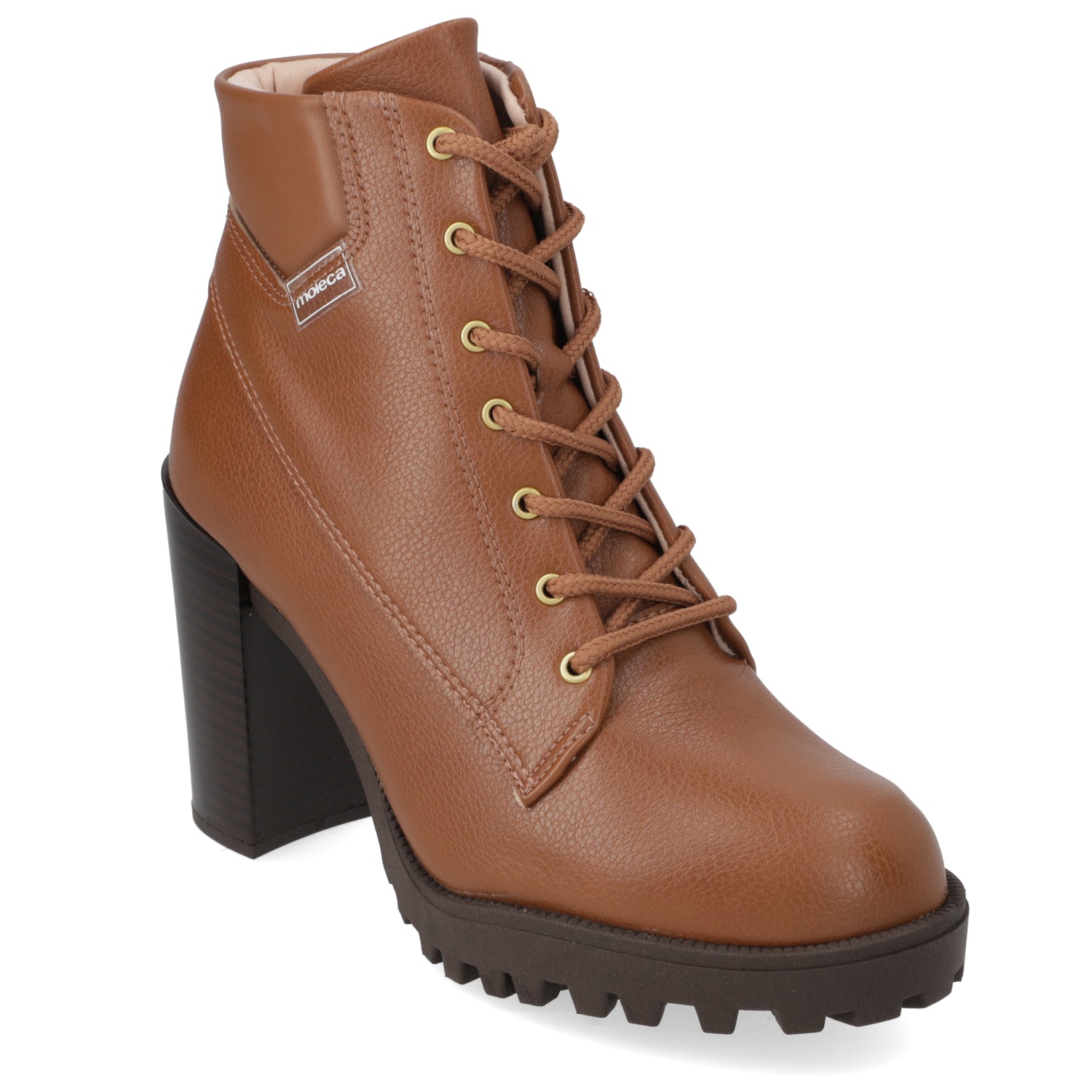 Botin Taco Ancho 10 cm Camel Moleca 35 / Camel
