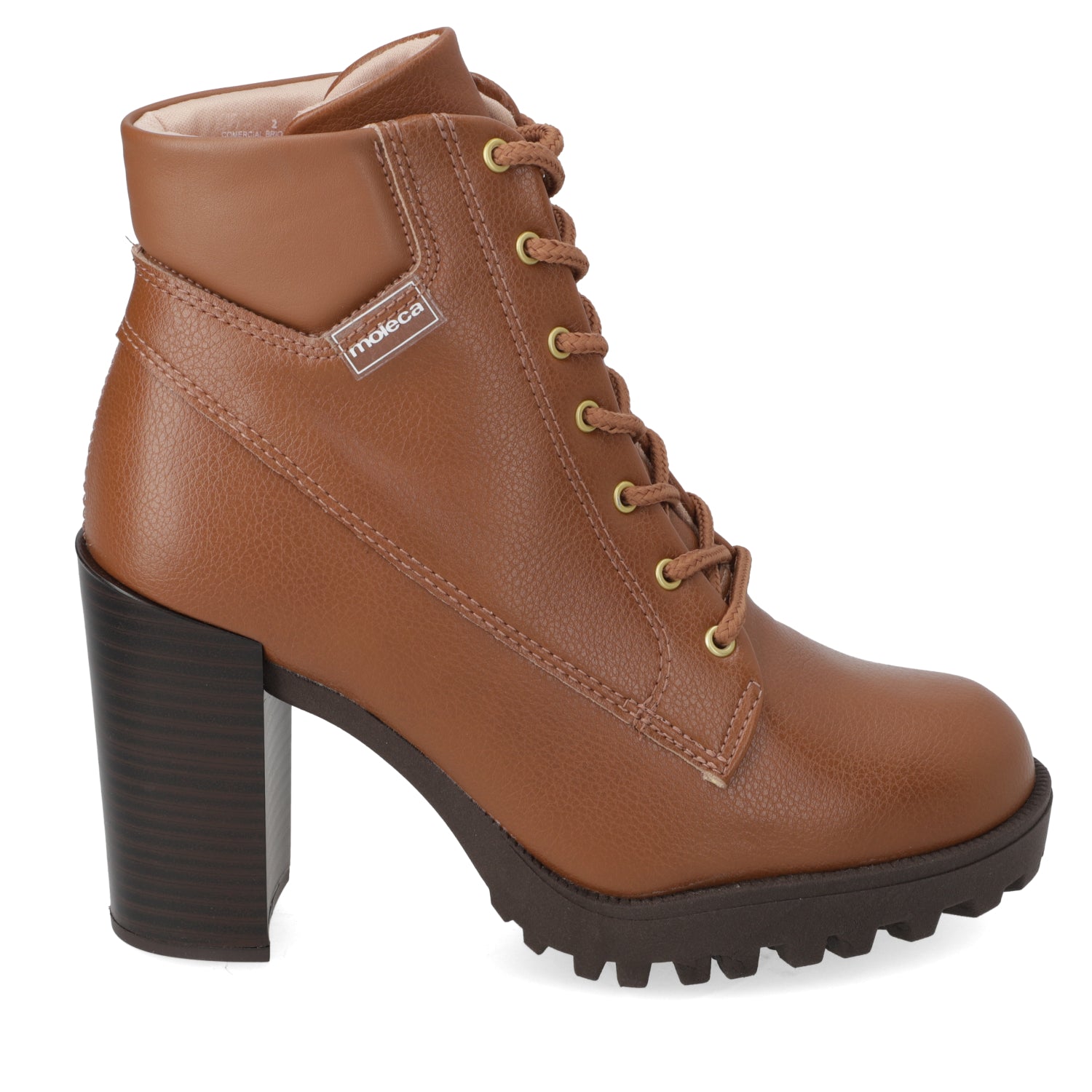 Botin Taco Ancho 10 cm Camel Moleca 35 / Camel
