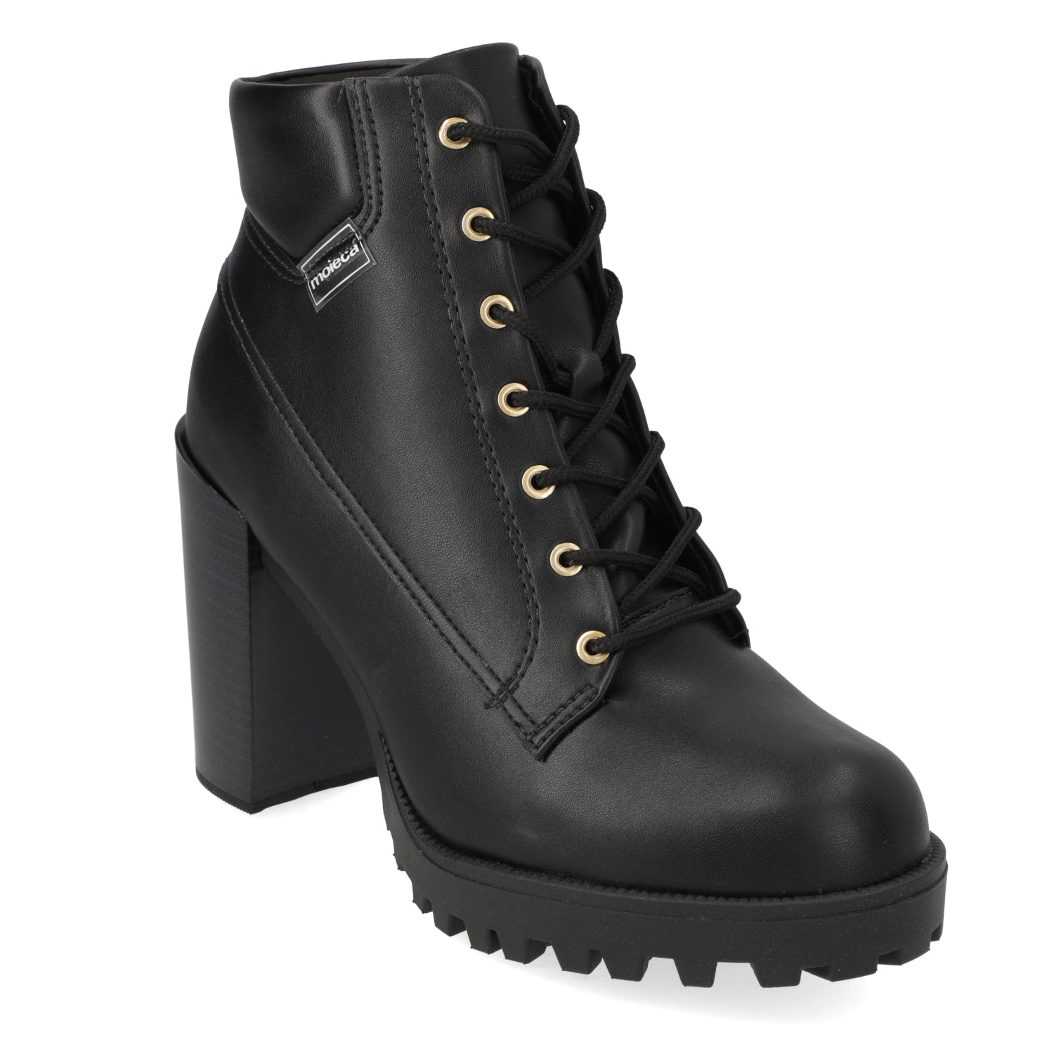 Botin Taco Ancho 10 cm Negro Moleca 35 / Negro