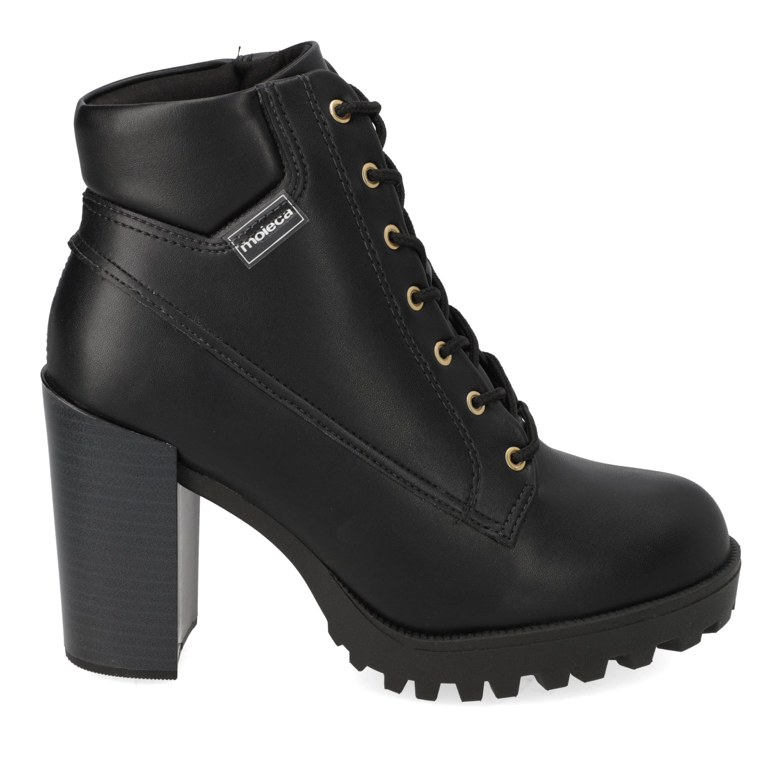 Botin Taco Ancho 10 cm Negro Moleca 35 / Negro