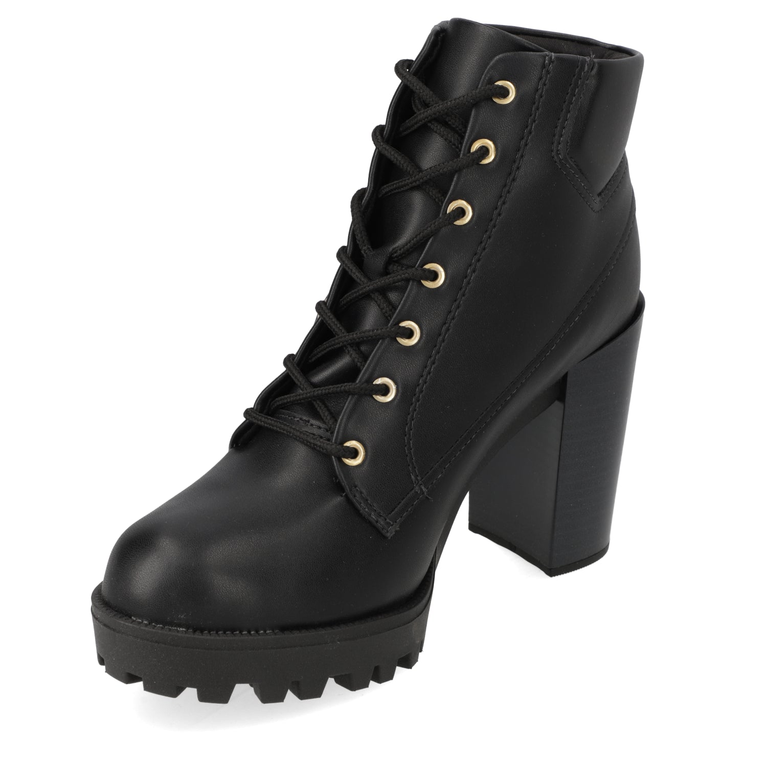Botin Taco Ancho 10 cm Negro Moleca 35 / Negro