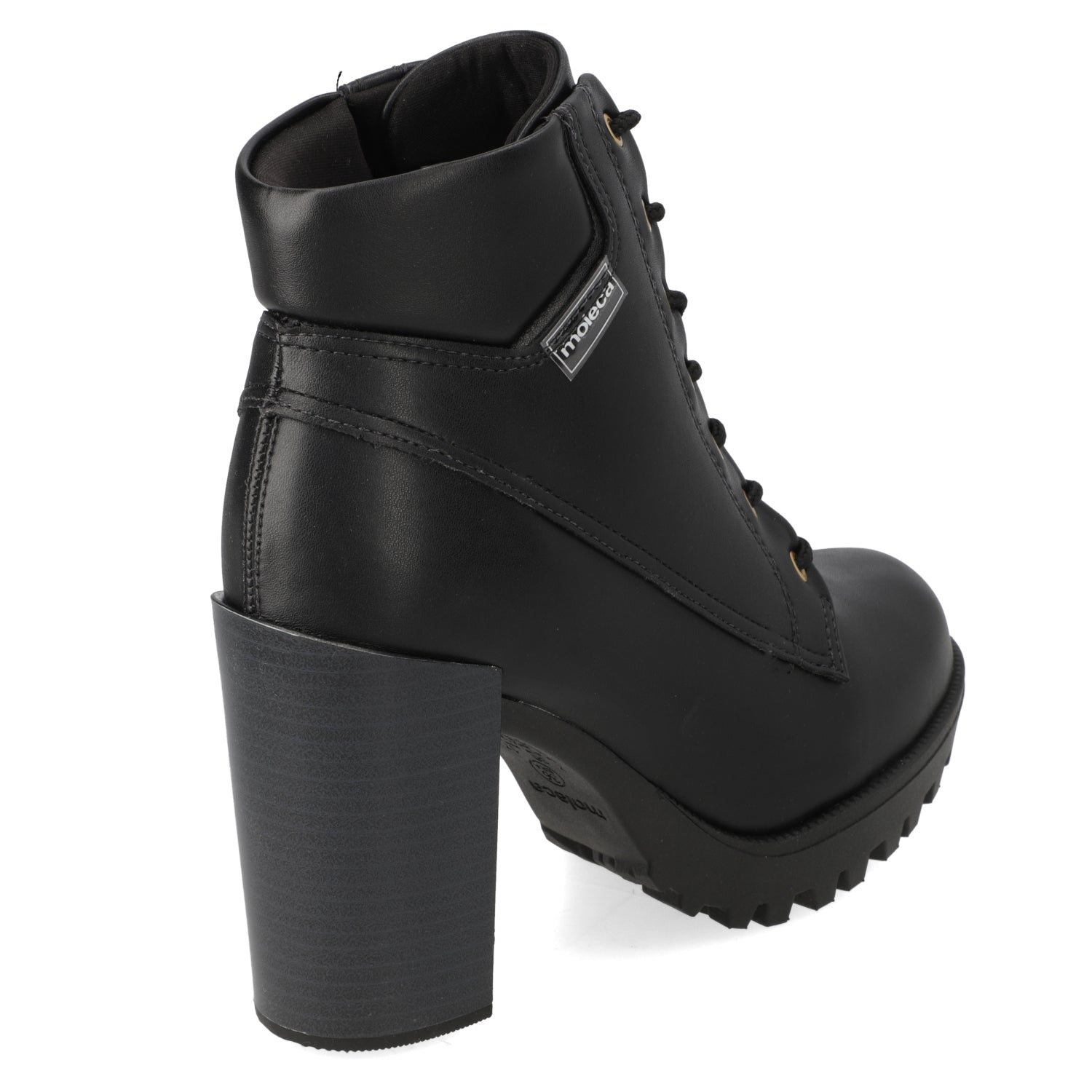 Botin Taco Ancho 10 cm Negro Moleca 35 / Negro