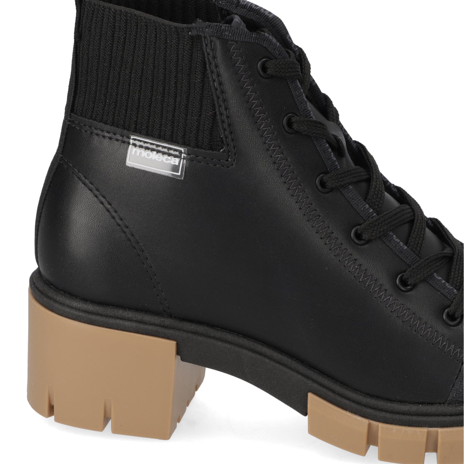 Bota Taco Ancho 5 cm Negro Moleca 35 / Negro
