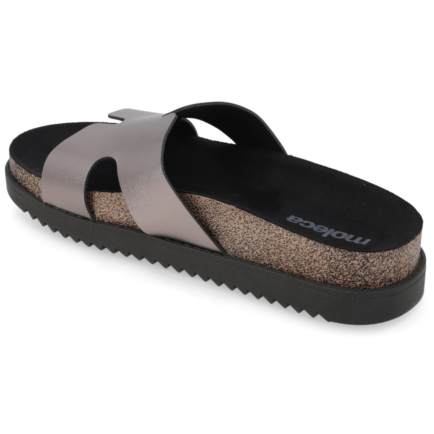 Sandalia Grafito Moleca Ecocuero Metalizado 34 / Grafito