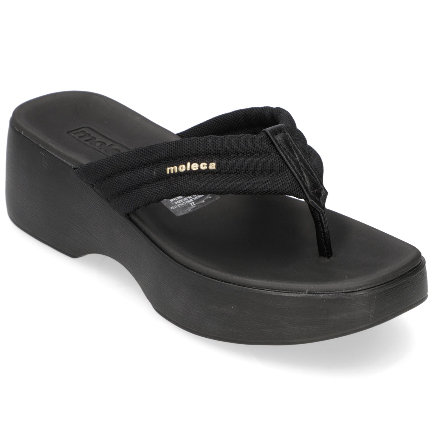 Sandalia Plana Eco Negra Moleca