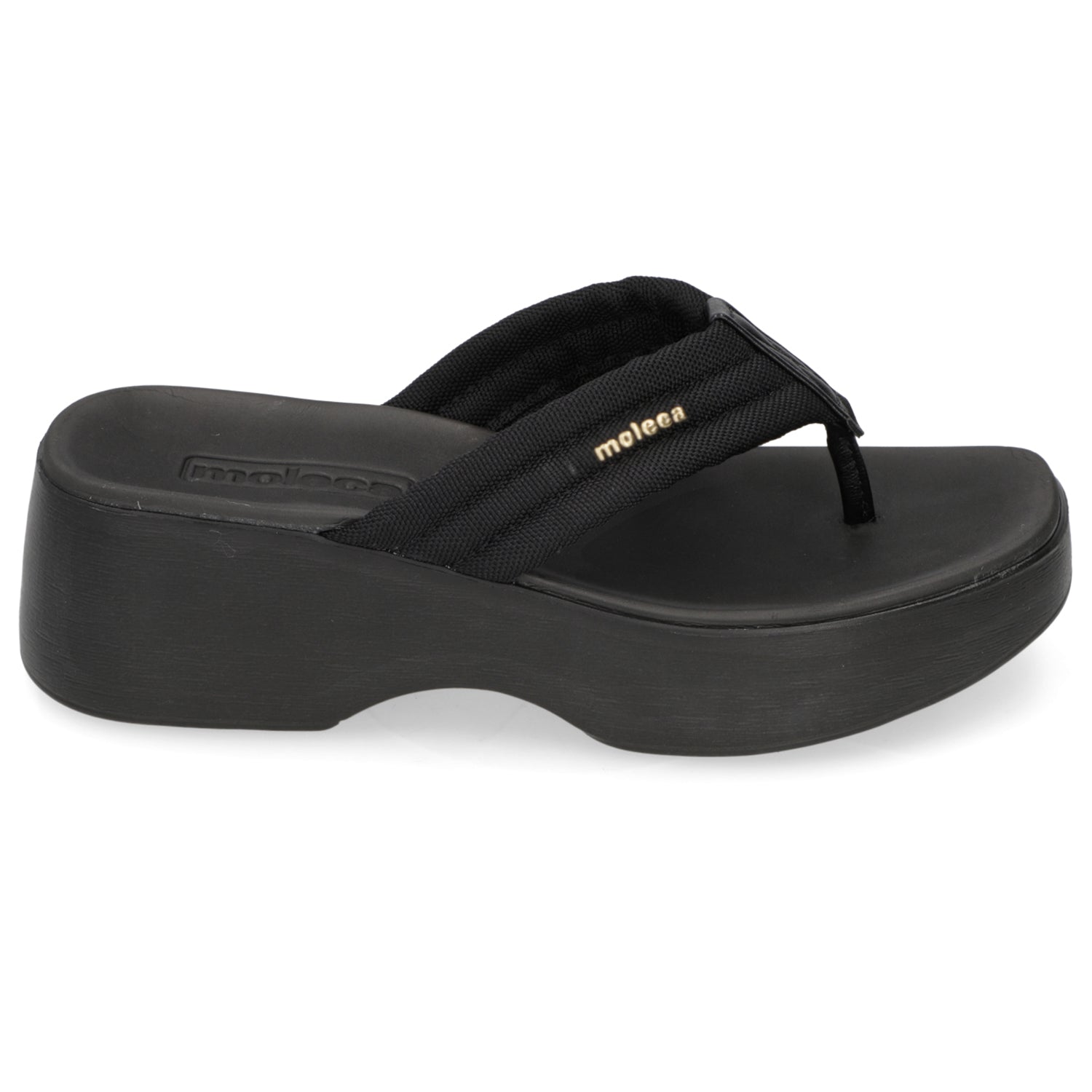 Sandalia Plana Eco Negra Moleca