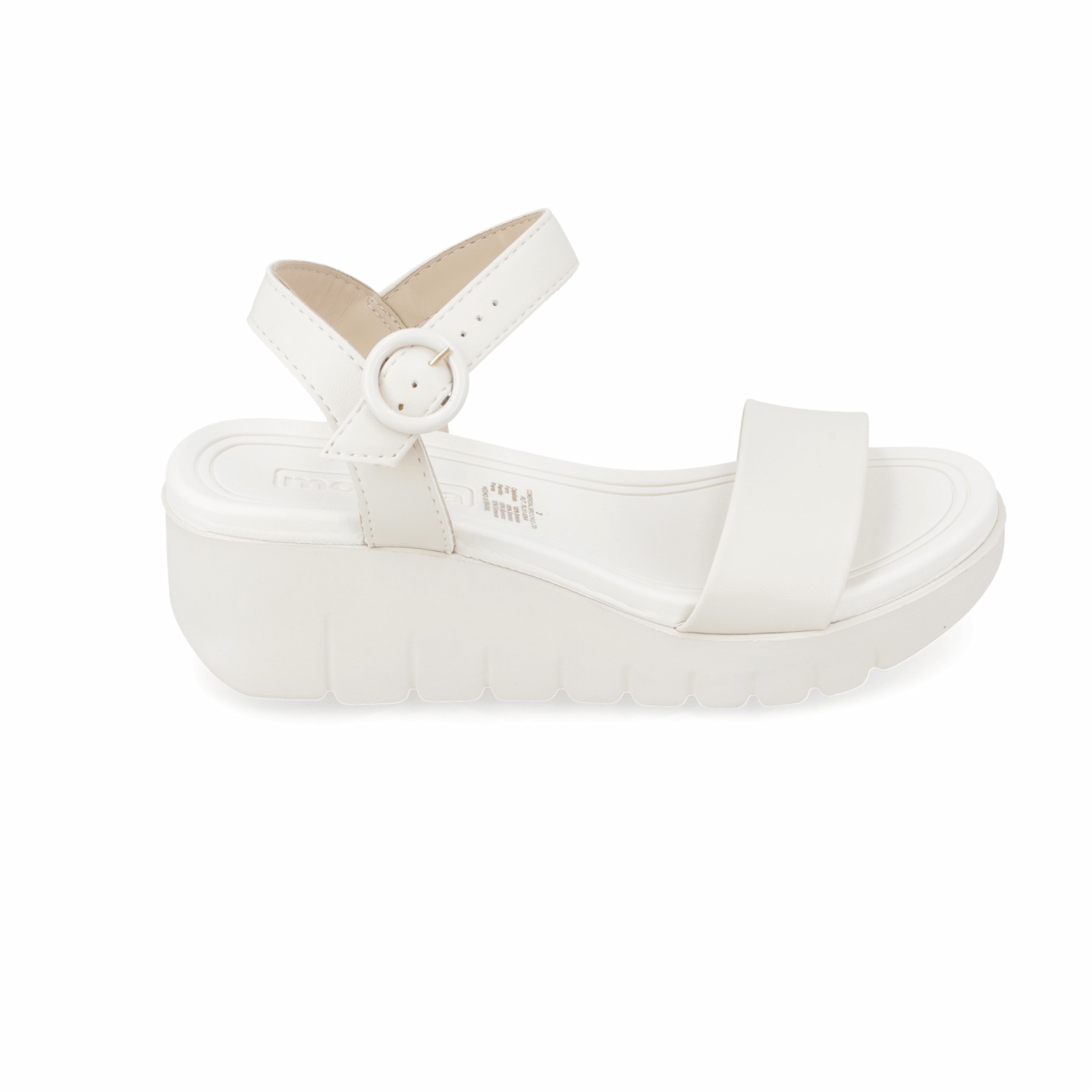 Sandalia Taco Cuña Blanco OFF Moleca Ecocuero 35 / Blanco OFF