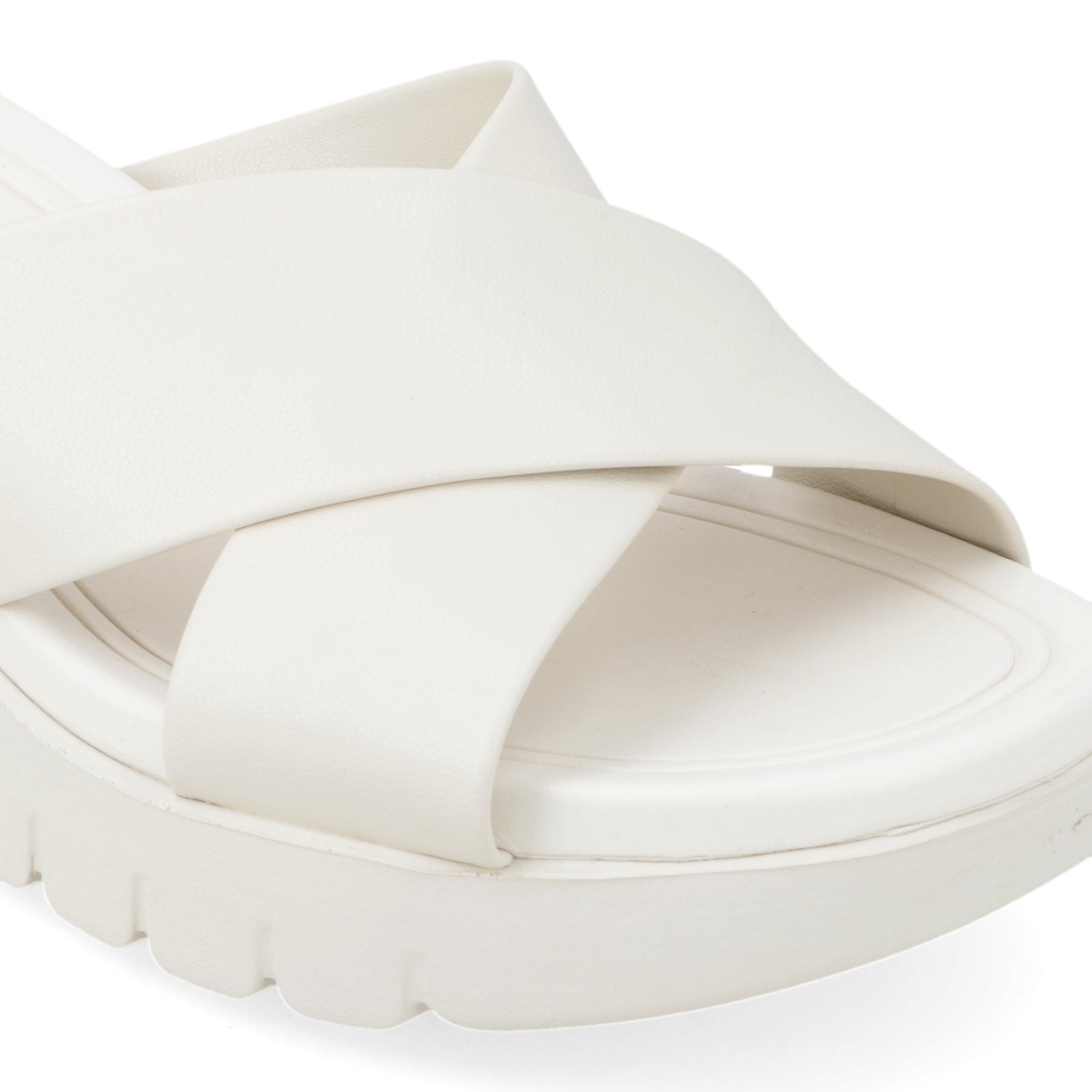 Sandalia Taco Cuña Blanco OFF Moleca Ecocuero 35 / Blanco OFF