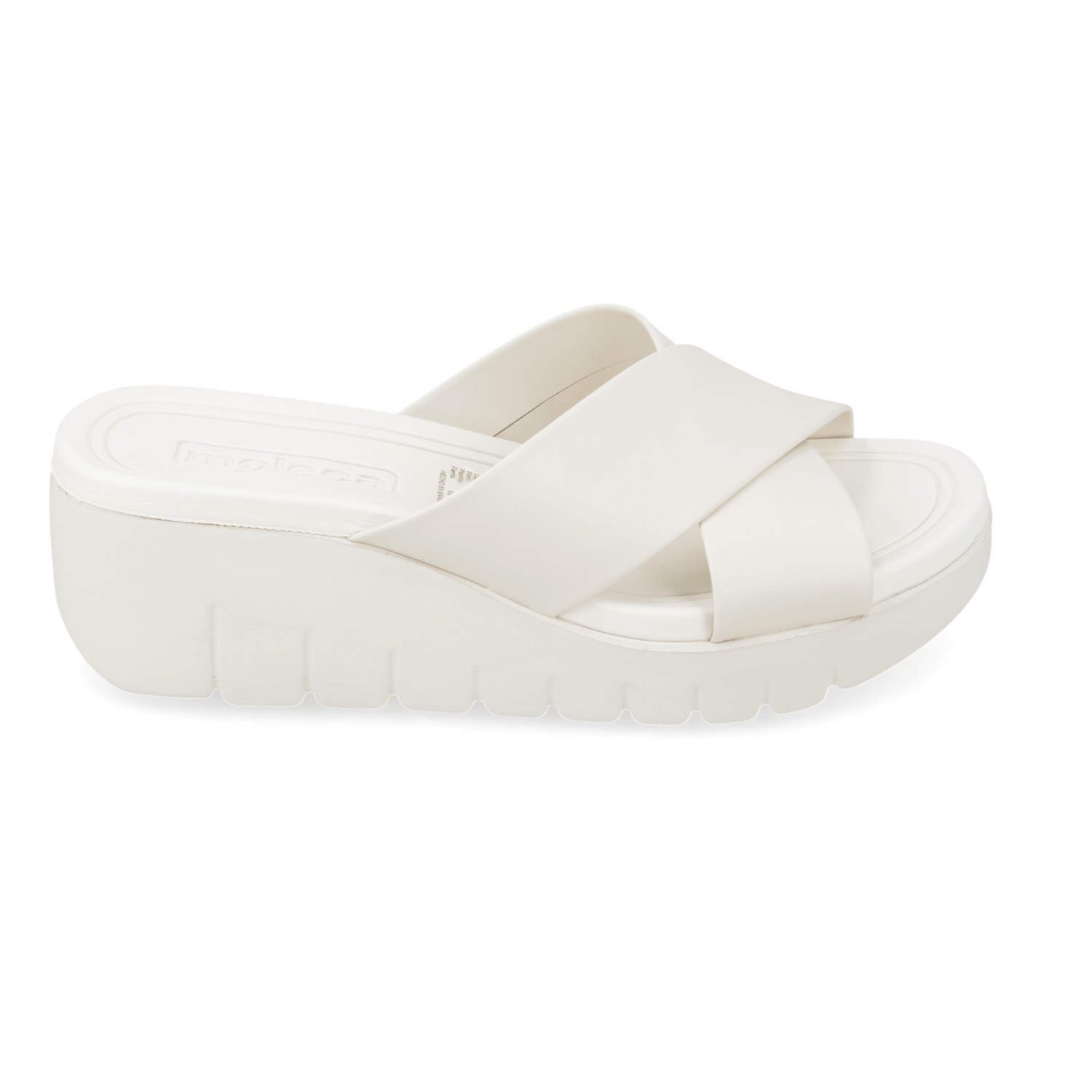 Sandalia Taco Cuña Blanco OFF Moleca Ecocuero 35 / Blanco OFF