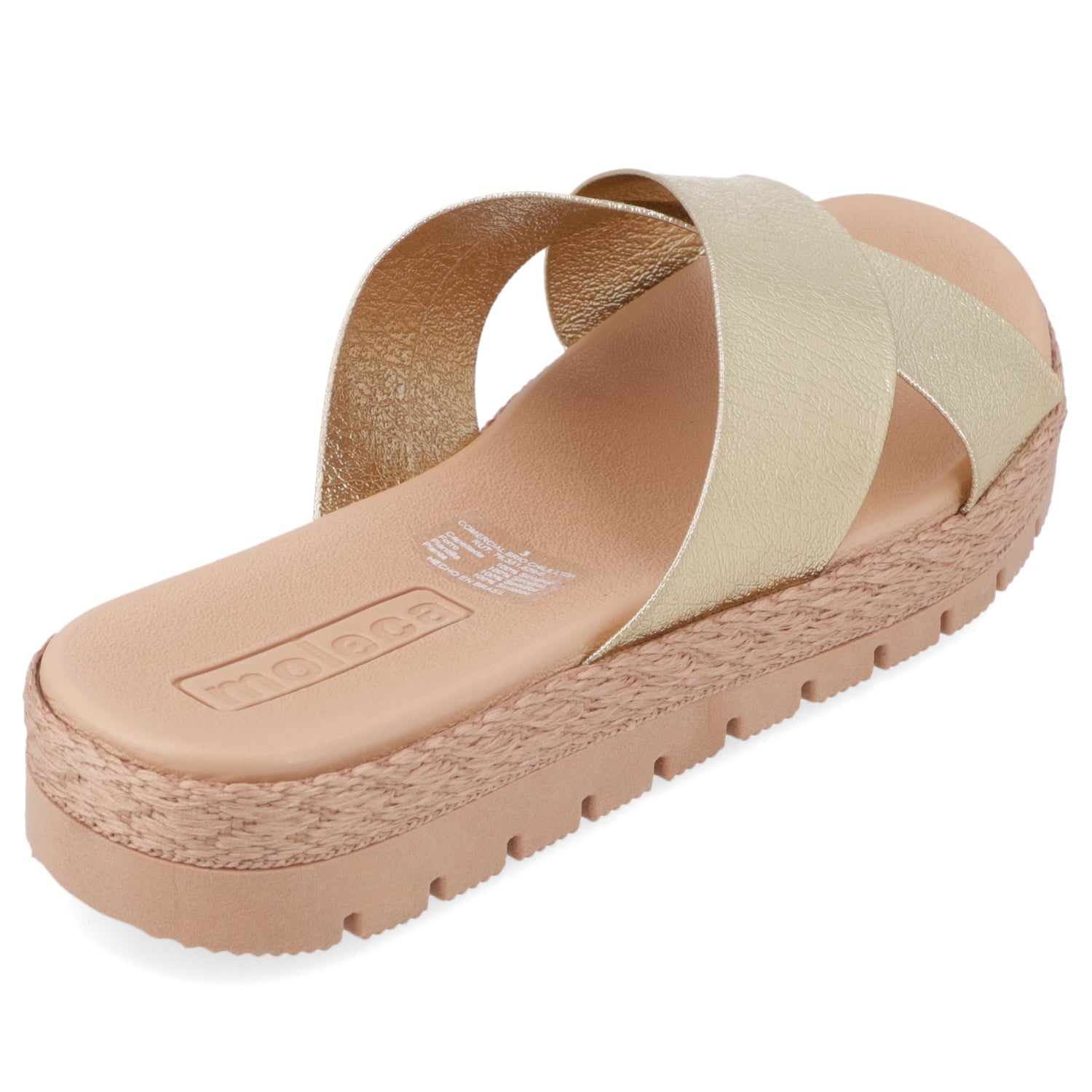 Sandalia Dorado Moleca Ecocuero Metalizado 35 / Dorado