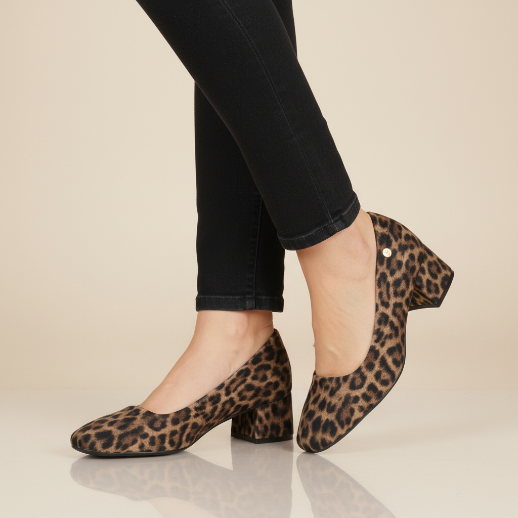 Taco Ancho 5 cm Animal Print Moleca