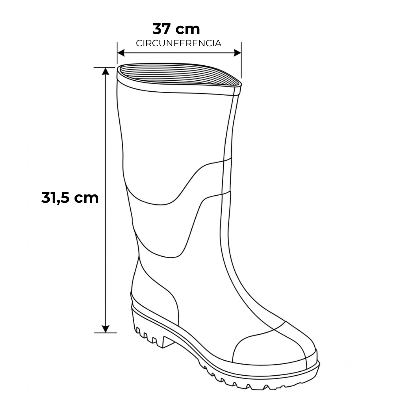Bota de Agua Mujer Negra