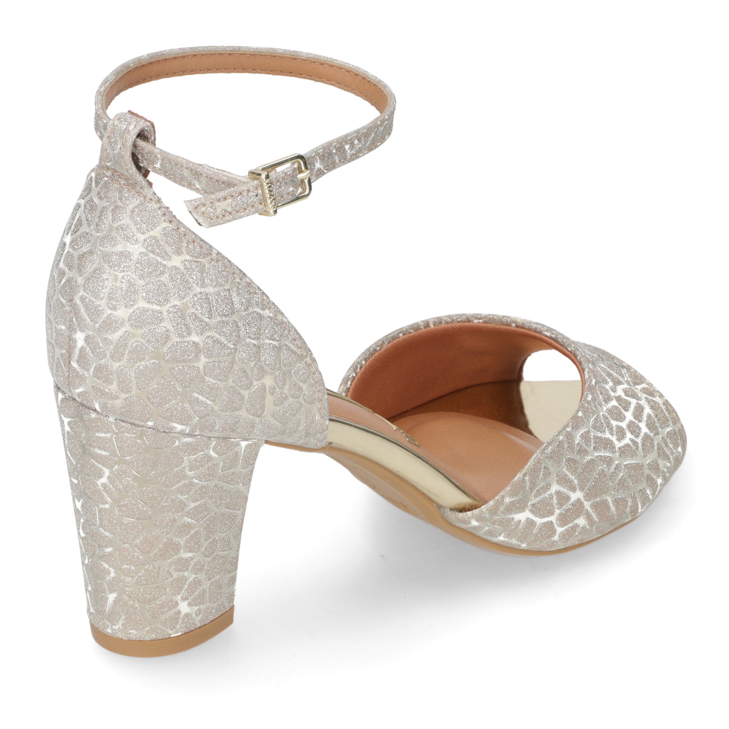 Sandalia Taco Ancho 7 cm Dorado Vizzano 35 / Dorado