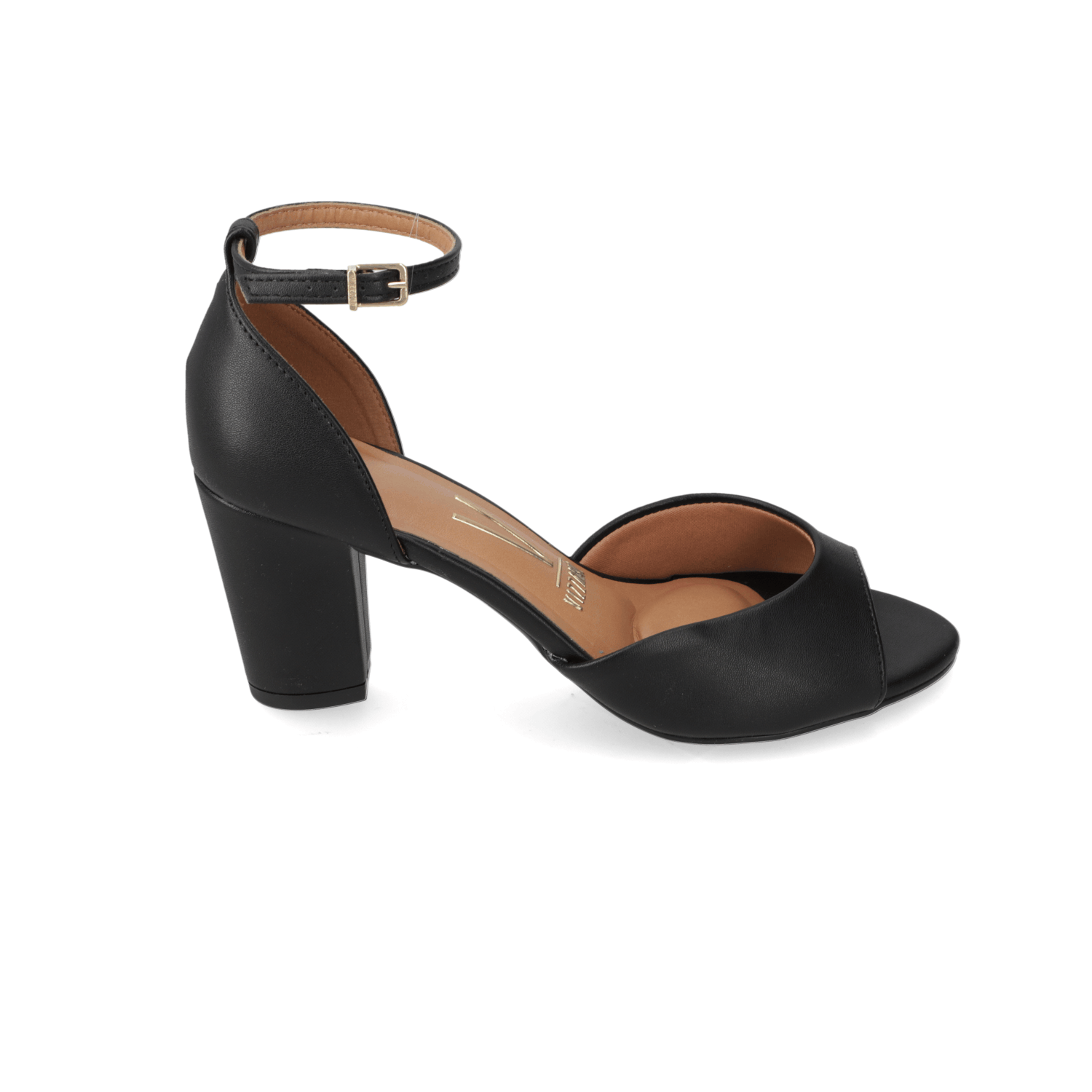 Sandalia Taco Ancho Medio Negro Vizzano Ecocuero 35 / Negro