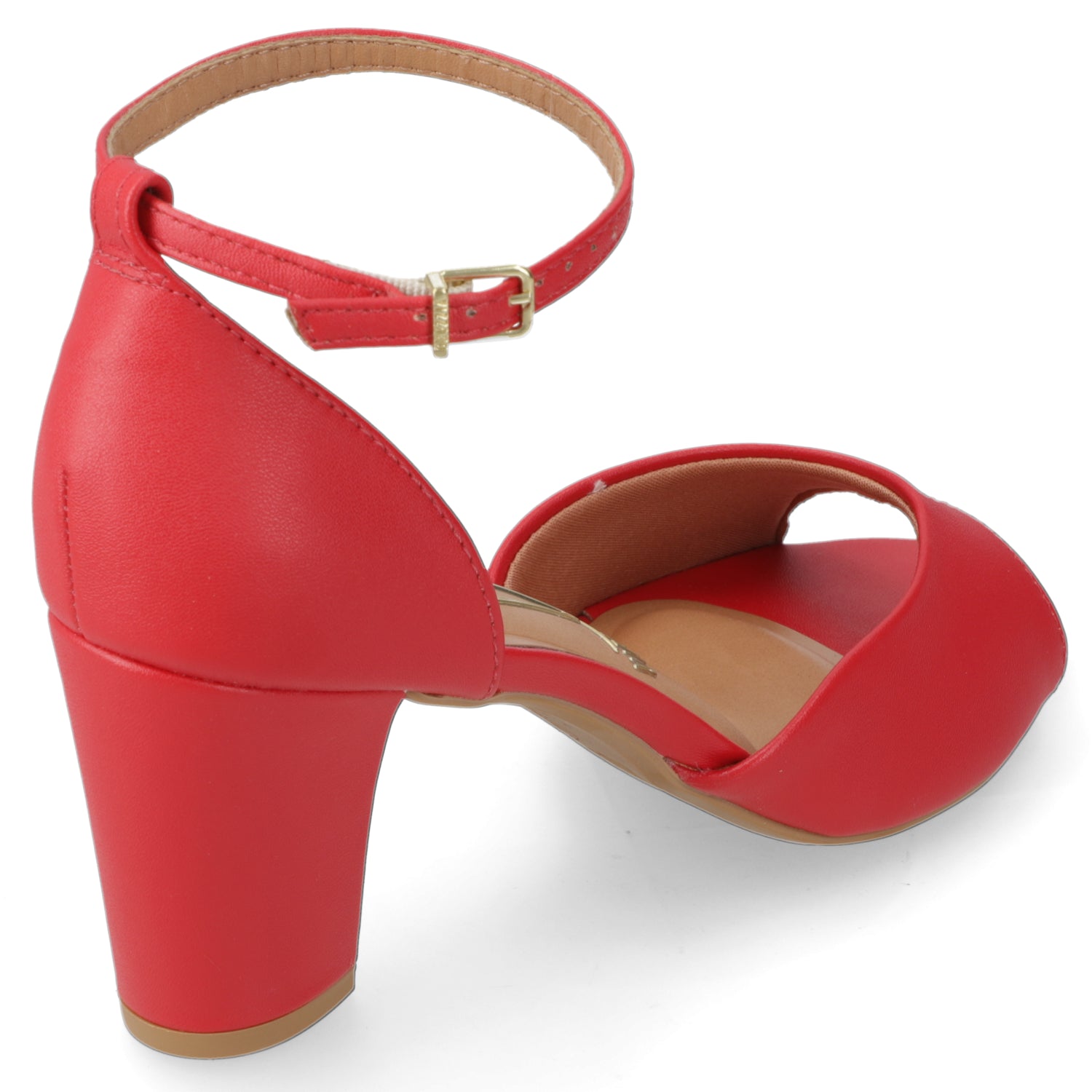 Sandalia Taco Ancho Rojo Vizzano