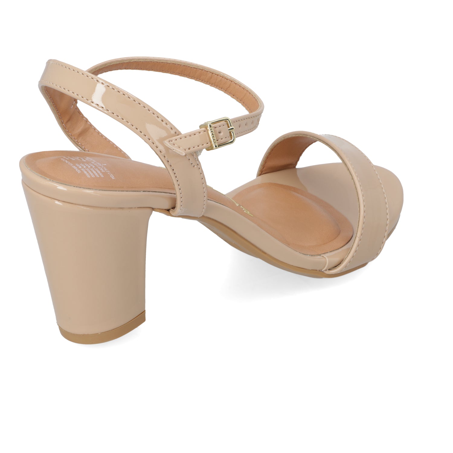 Sandalia Taco Cuadrado Vizzano Efecto Charol Beige 6262-474-13488-29452