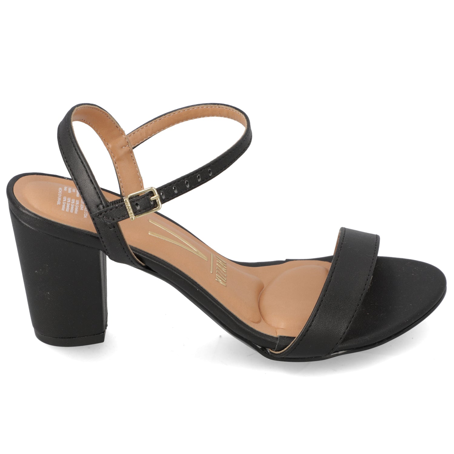 Sandalia Taco Ancho Negro