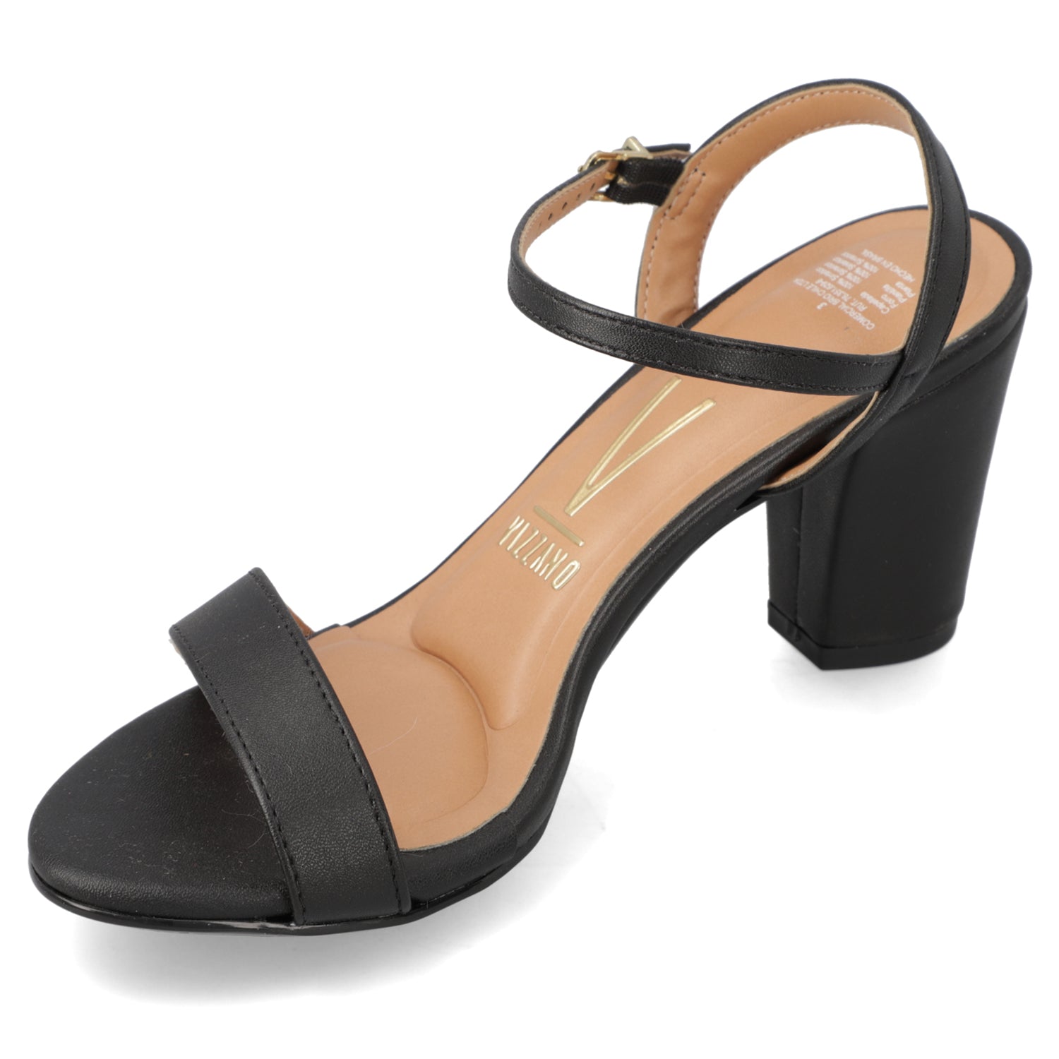 Sandalia Taco Ancho Negro