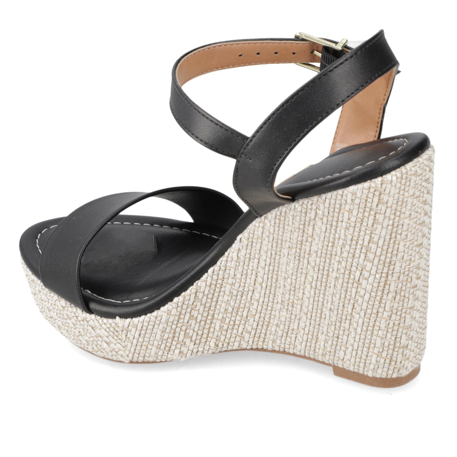 Sandalia Taco Cuña Alto Negro Vizzano