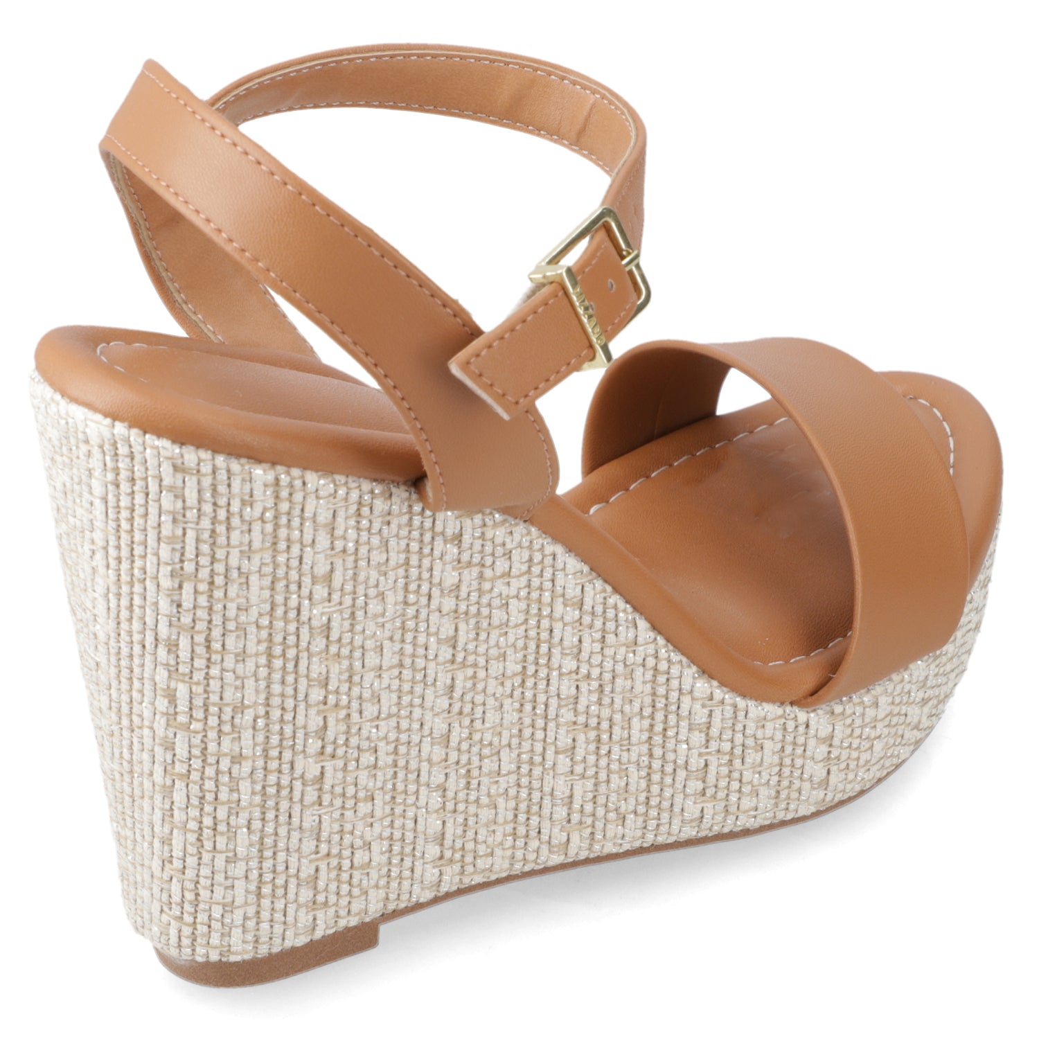 Sandalia Taco Cuña Alto Camel Vizzano