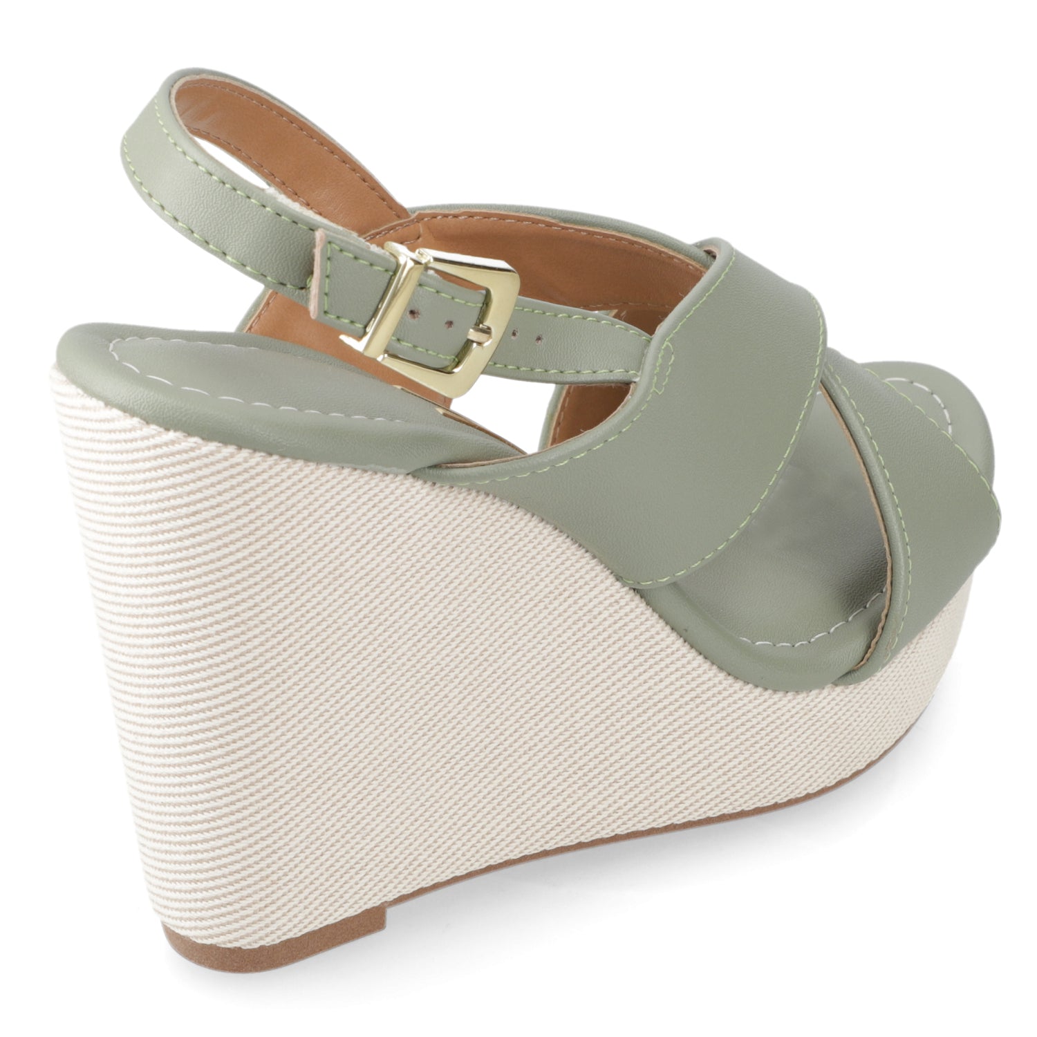 Sandalia Taco Cuña Alto Verde Vizzano