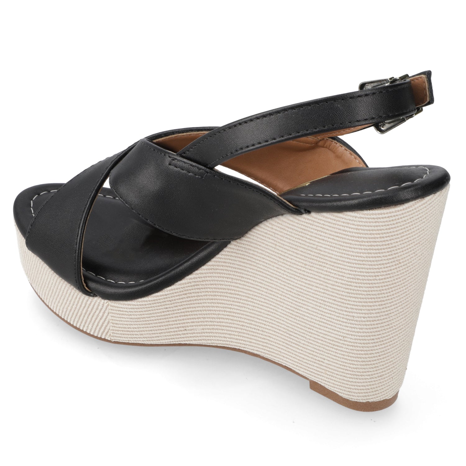 Sandalia Taco Cuña Alto Negro Vizzano