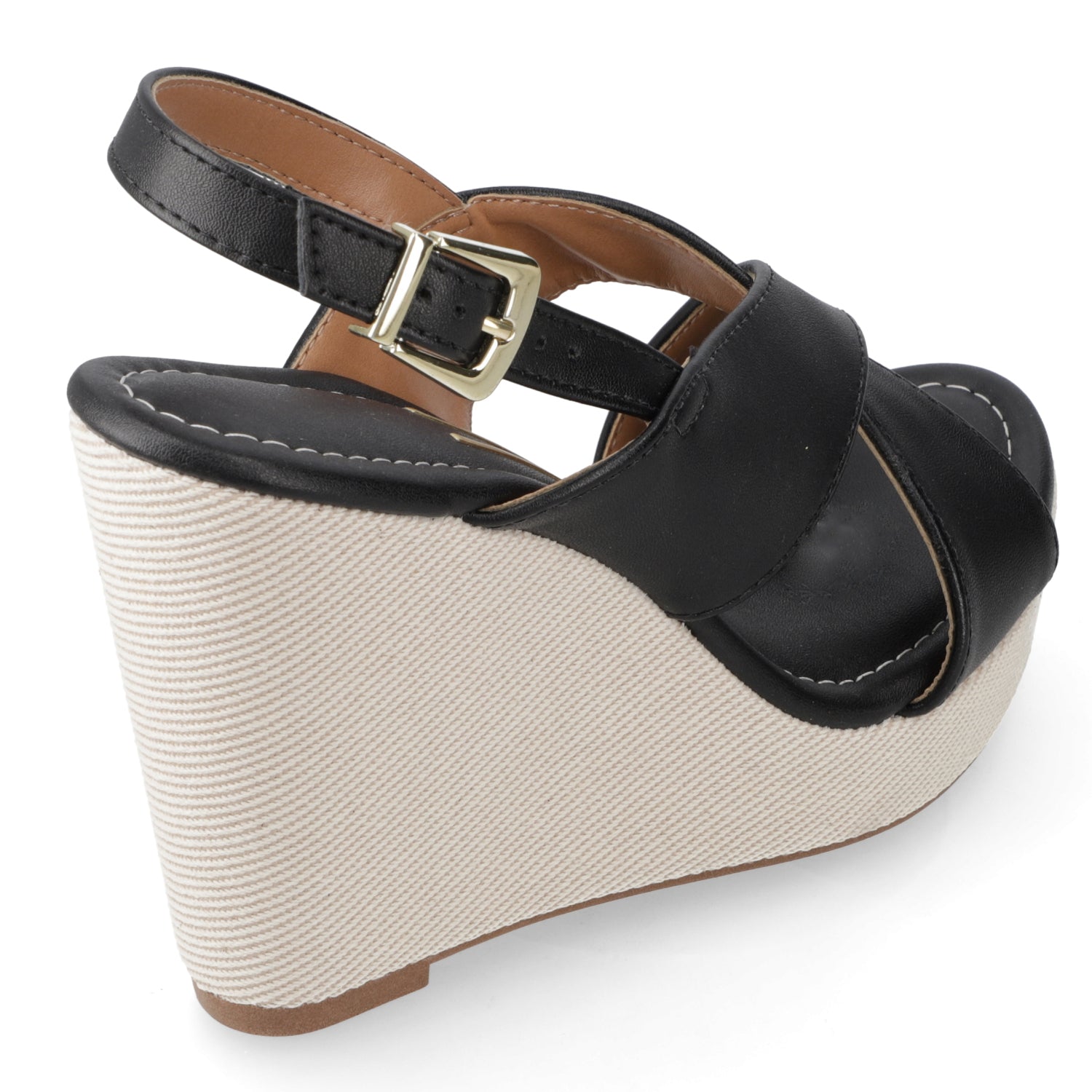 Sandalia Taco Cuña Alto Negro Vizzano