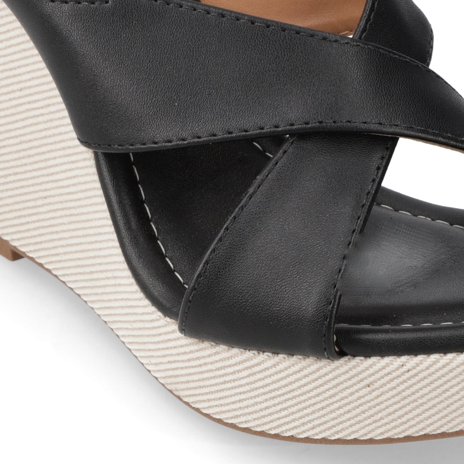 Sandalia Taco Cuña Alto Negro Vizzano