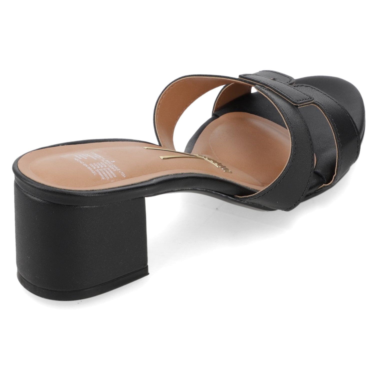 Sandalia Taco Ancho Medio Negro Vizzano Ecocuero 35 / Negro