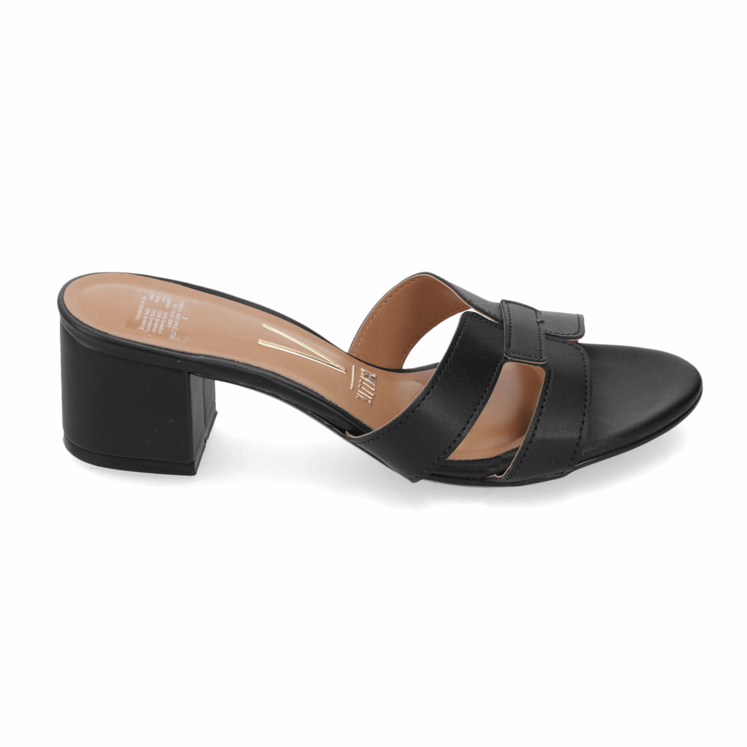 Sandalia Taco Ancho Medio Negro Vizzano Ecocuero 35 / Negro