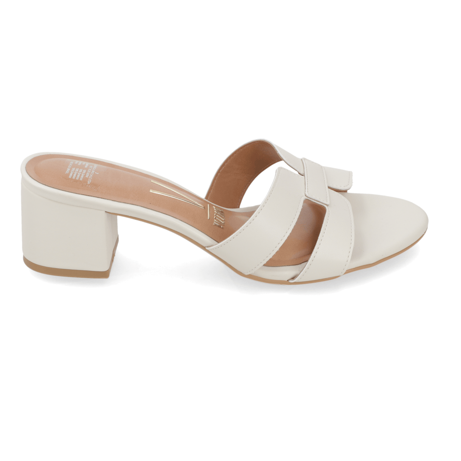 Sandalia Taco Ancho Medio Blanco OFF Vizzano Ecocuero 35 / Blanco OFF