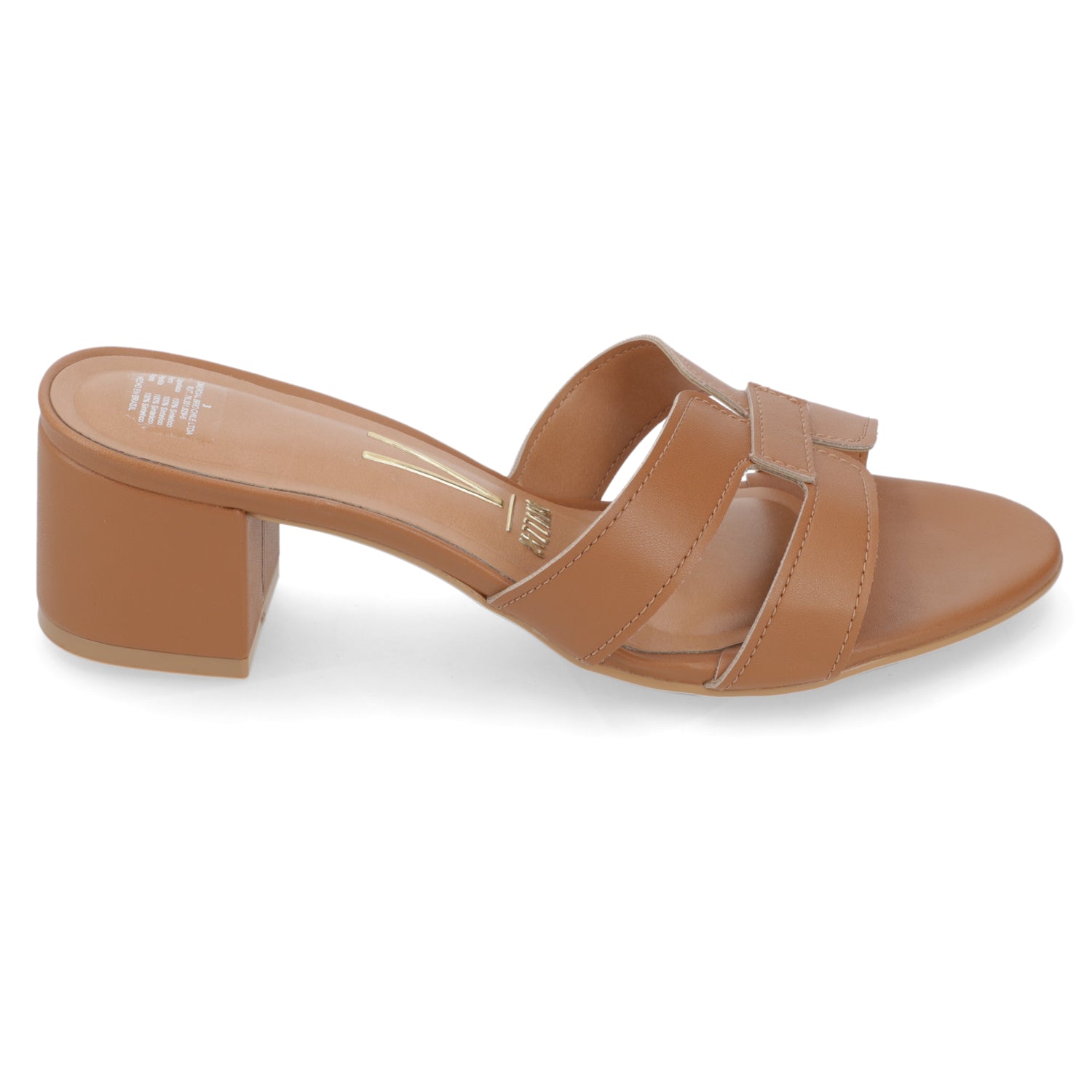 Sandalia Taco Ancho Medio Camel Vizzano Ecocuero 35 / Camel