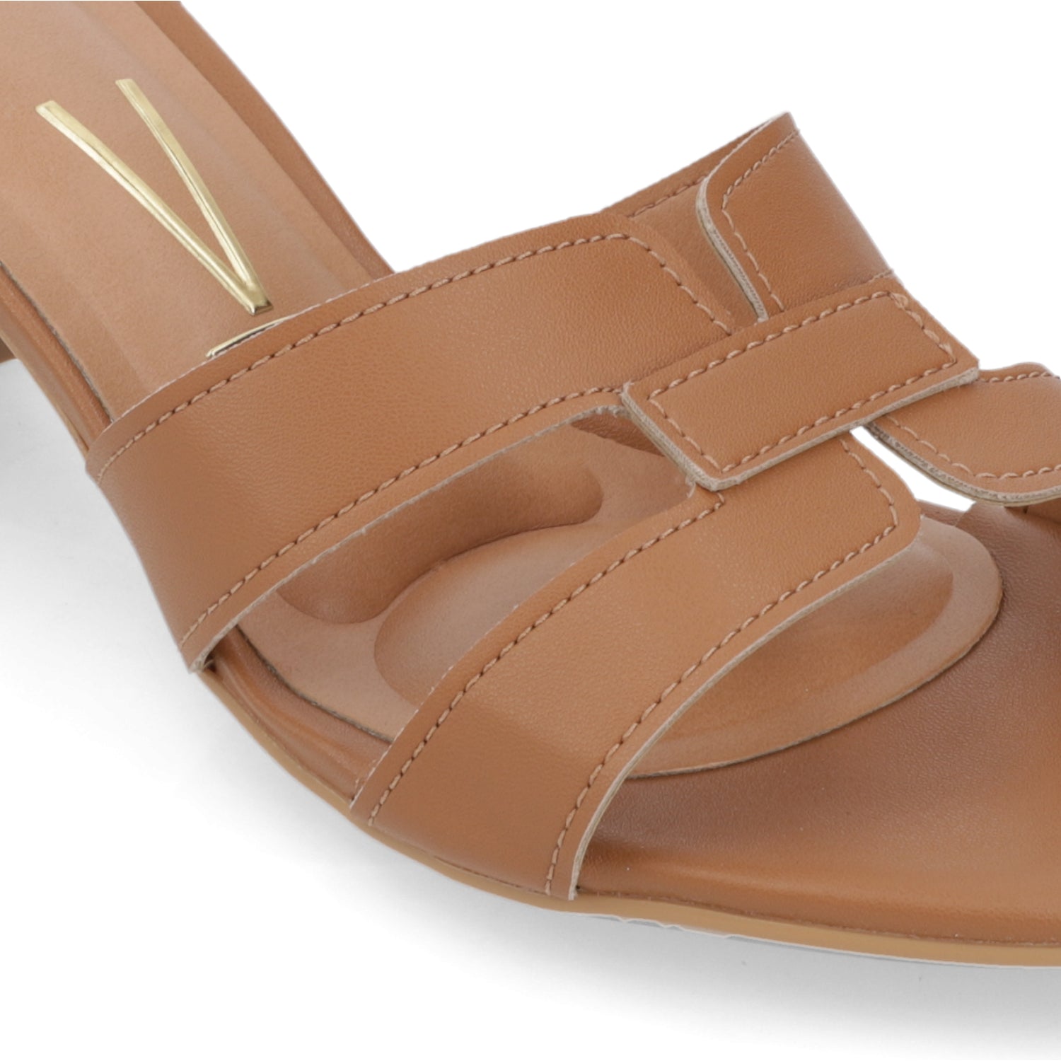 Sandalia Taco Ancho Medio Camel Vizzano Ecocuero 35 / Camel