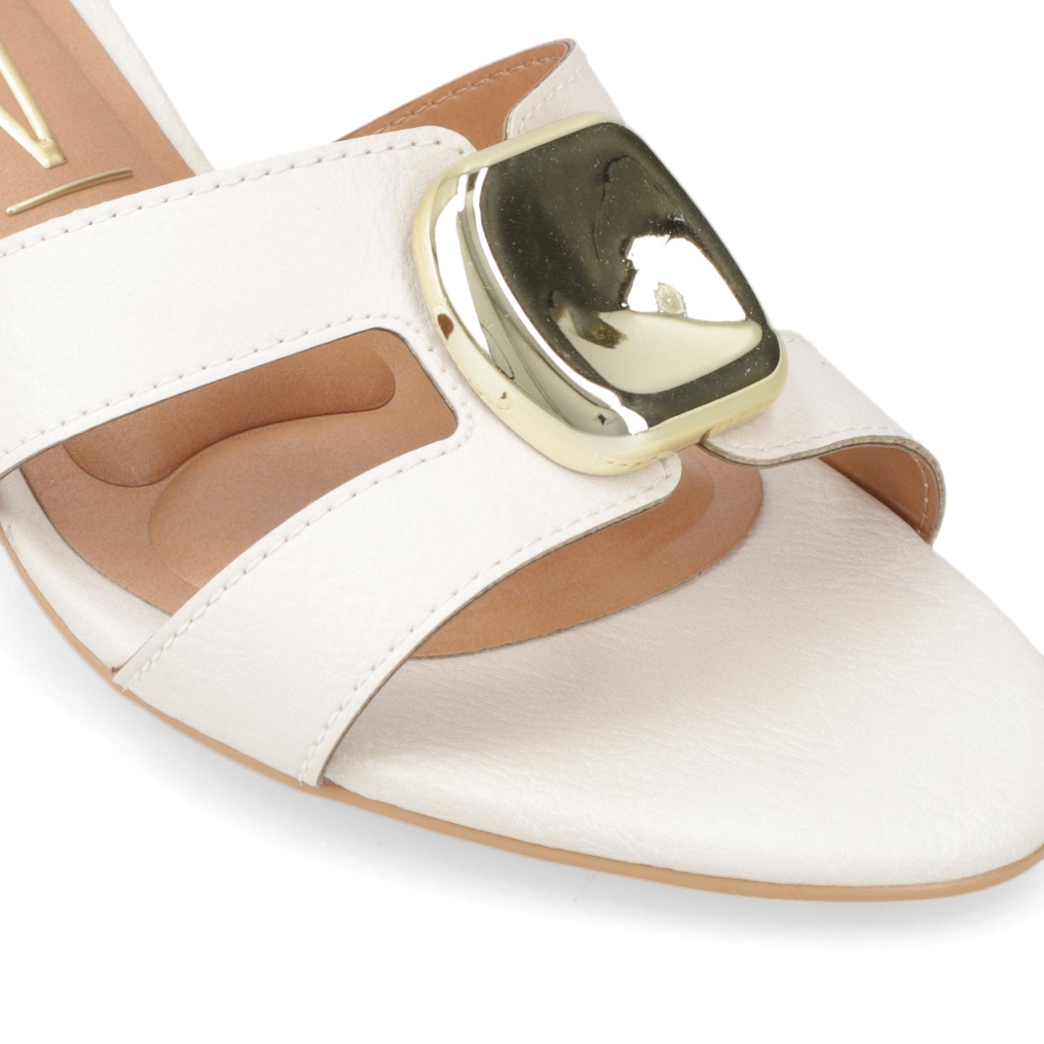 Sandalia Taco Ancho Medio Blanco OFF Vizzano Ecocuero 35 / Blanco OFF