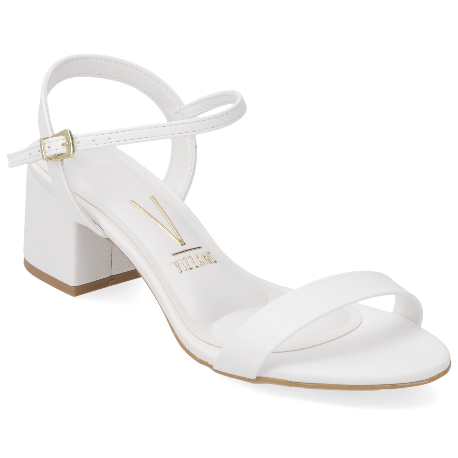 Sandalias de Novia Taco Ancho Blanco Vizzano