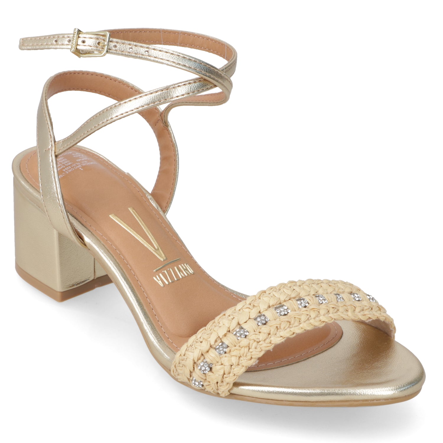 Sandalia Taco Ancho Dorada