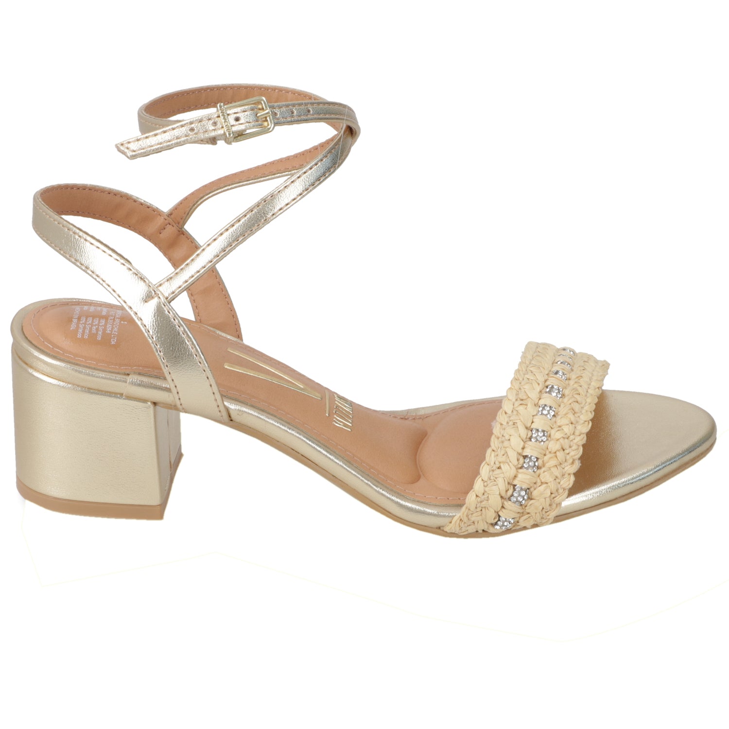 Sandalia Taco Ancho Dorada