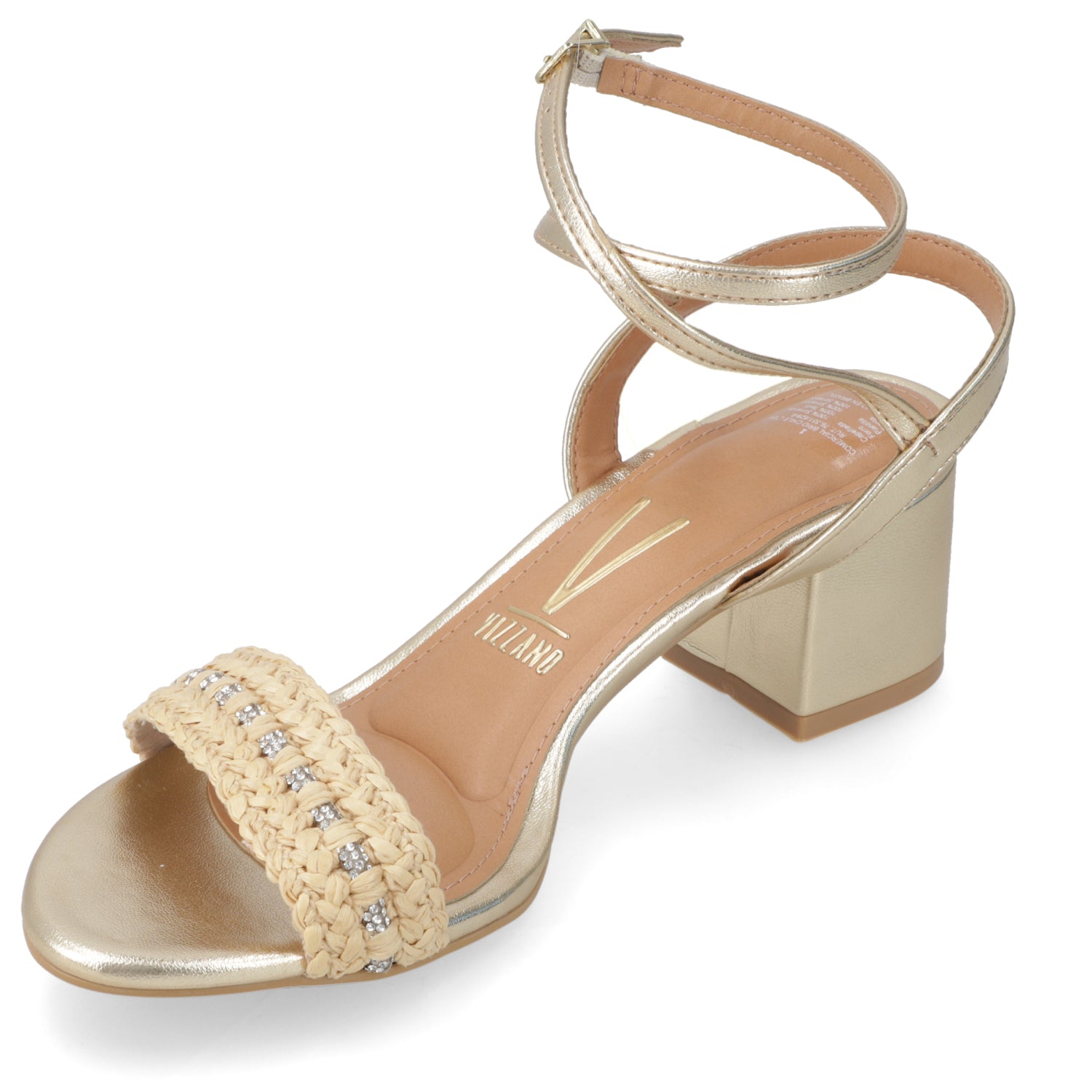 Sandalia Taco Ancho Dorada