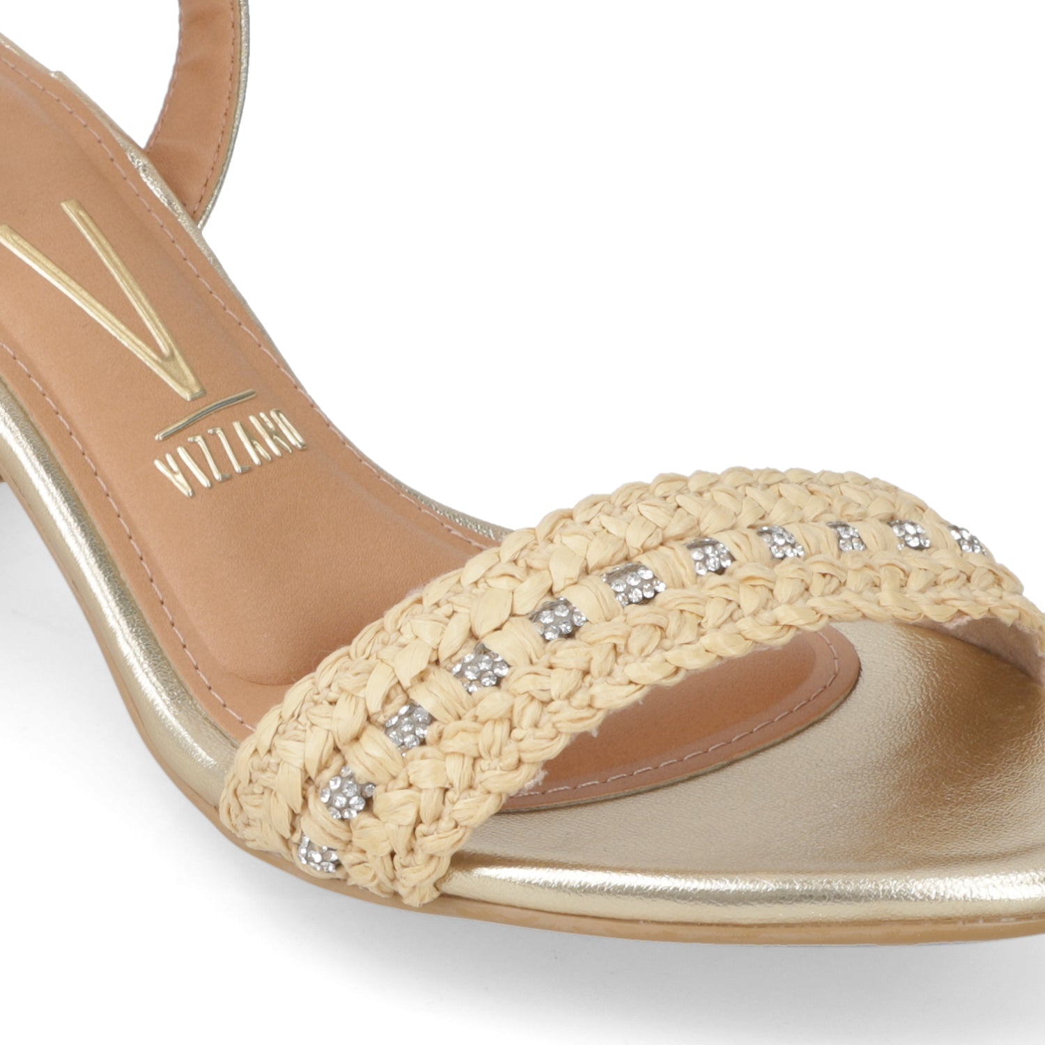 Sandalia Taco Ancho Dorada