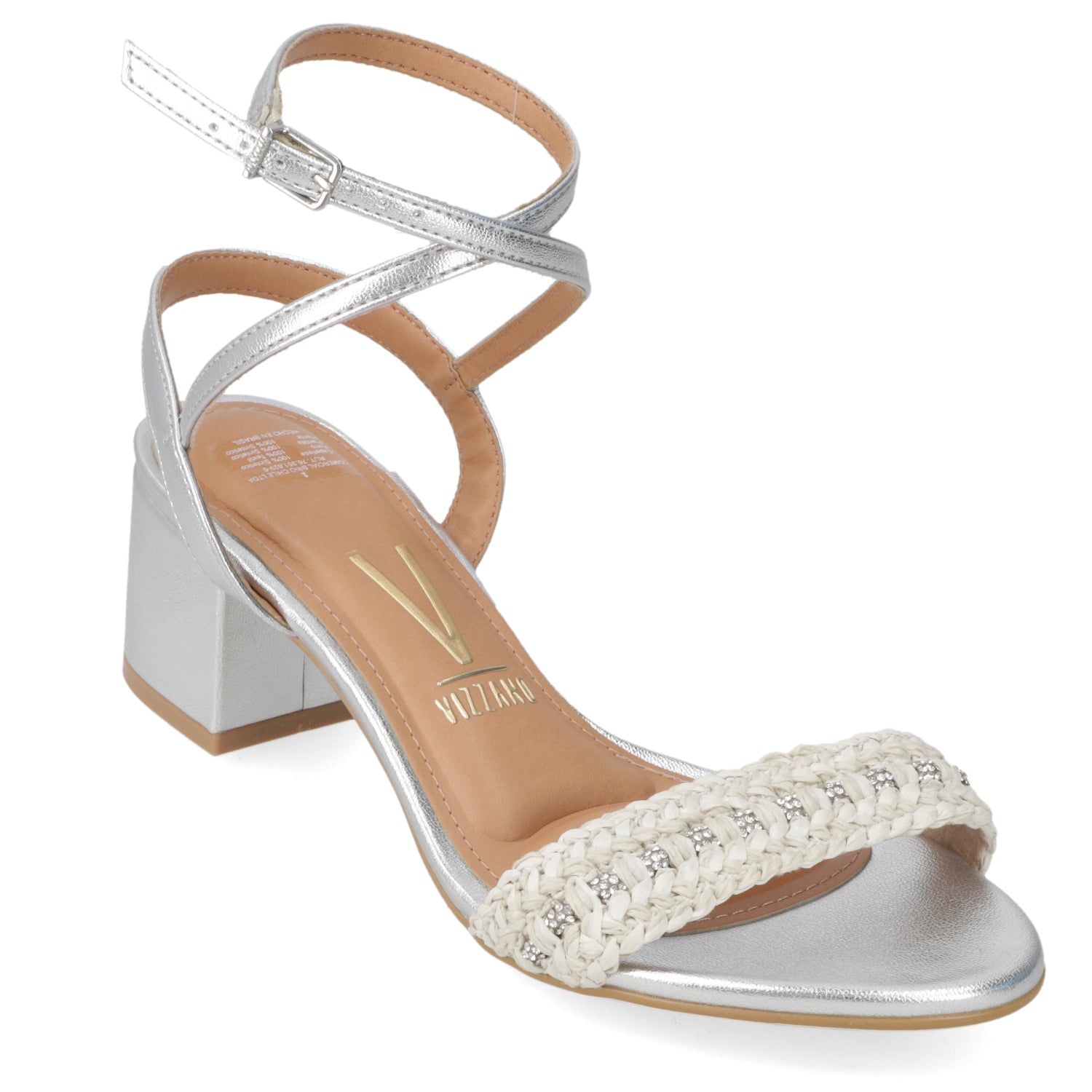 Sandalia Taco Ancho Plateada