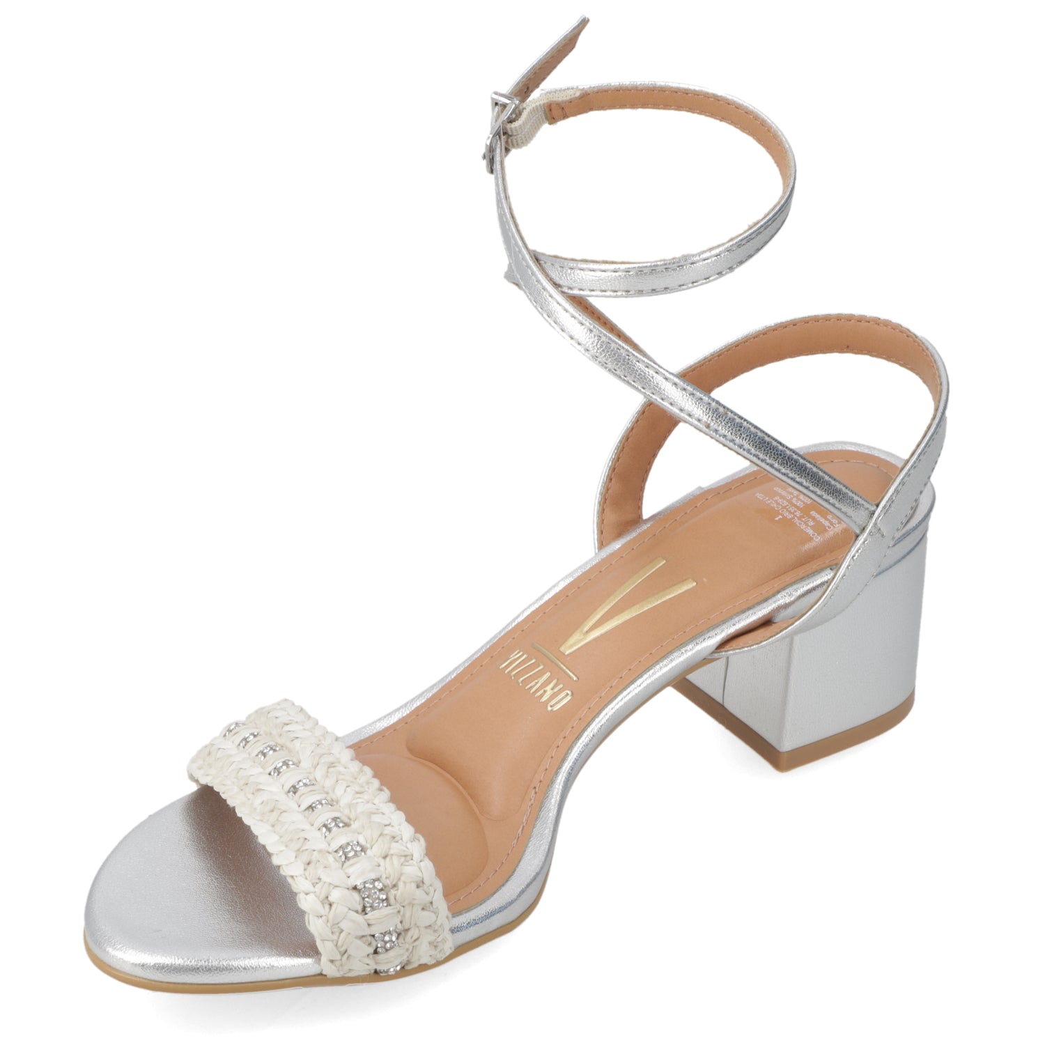 Sandalia Taco Ancho Plateada